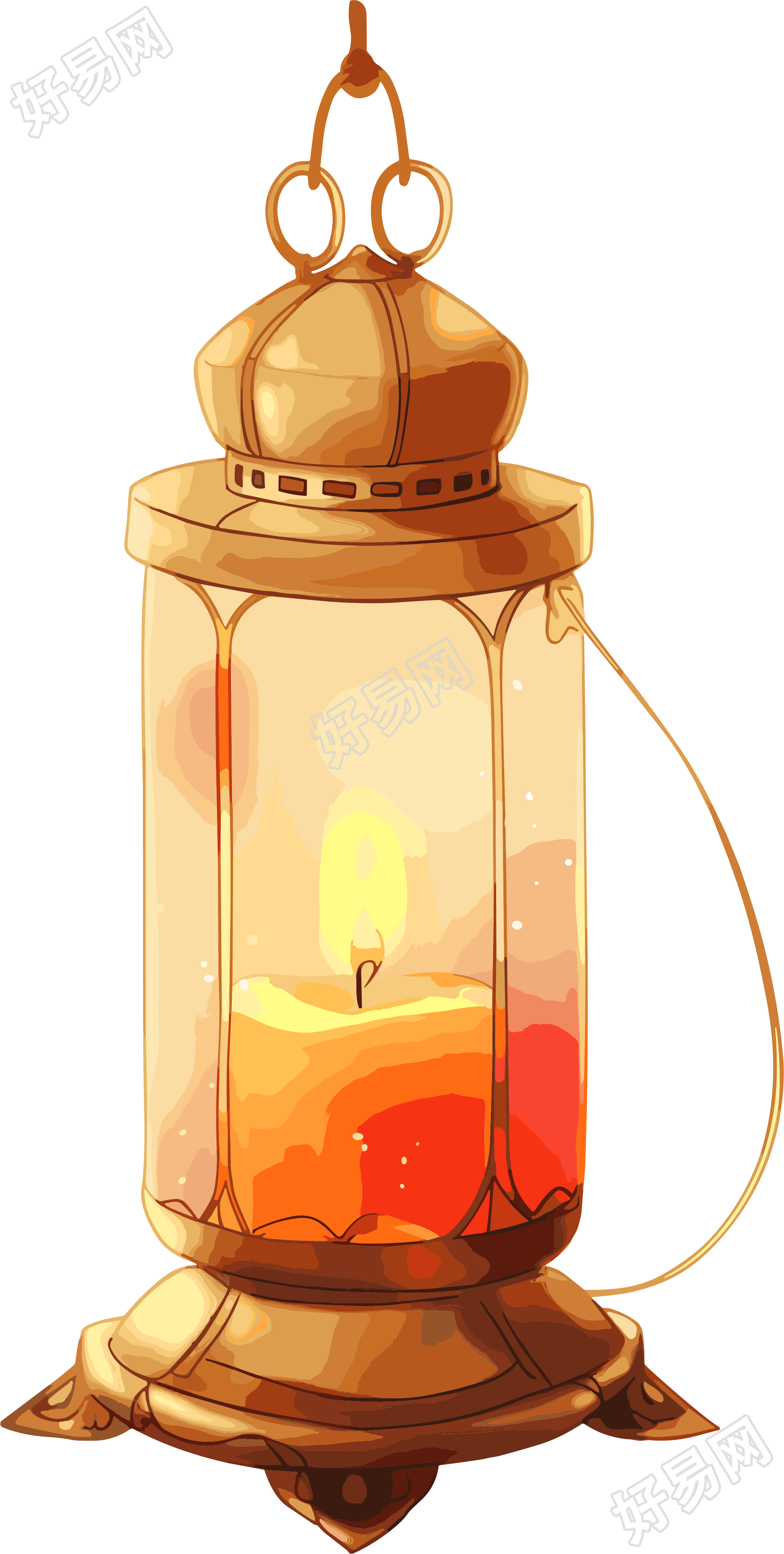 蜡烛灯简易插画