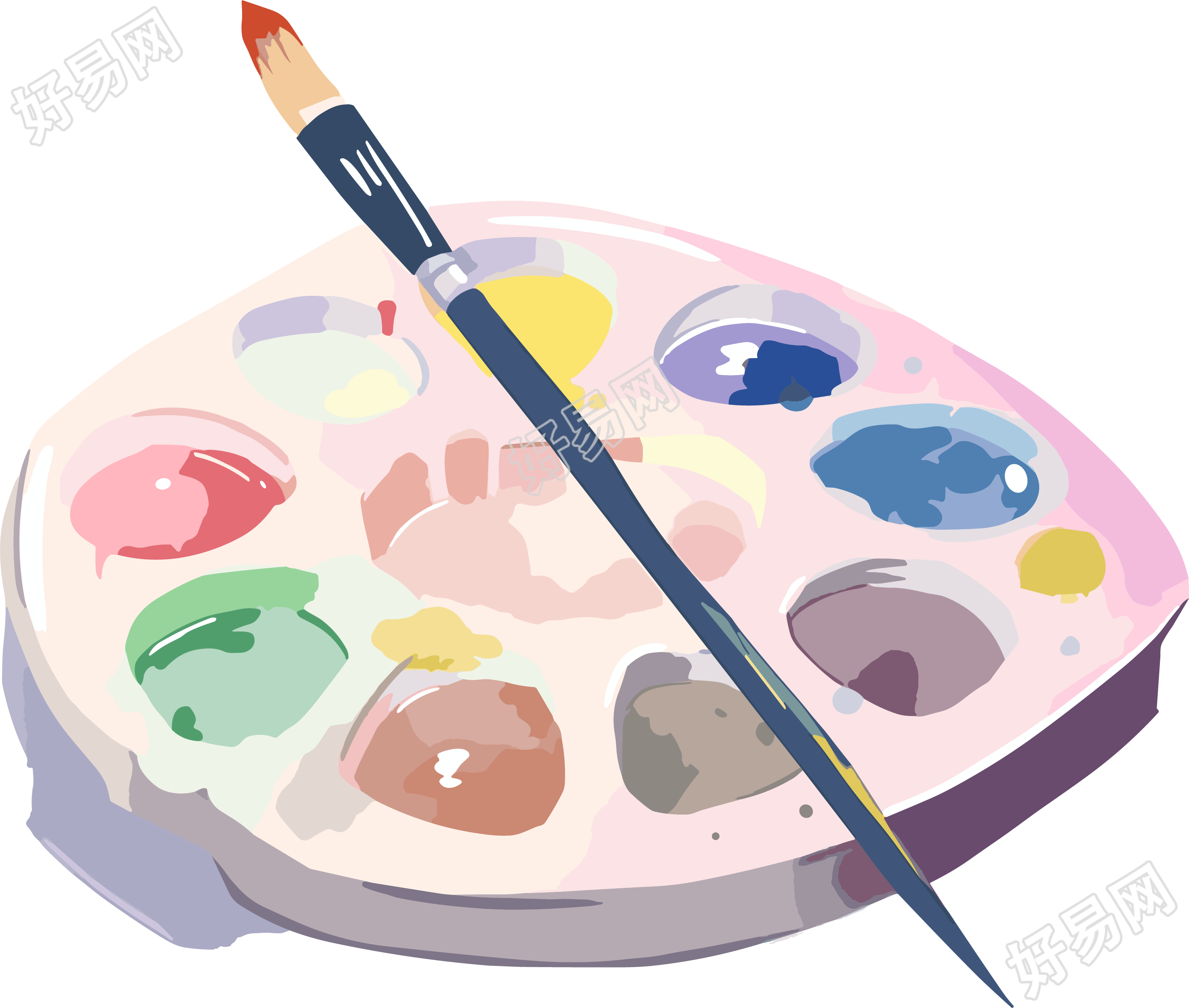 调色盘高清插画素材