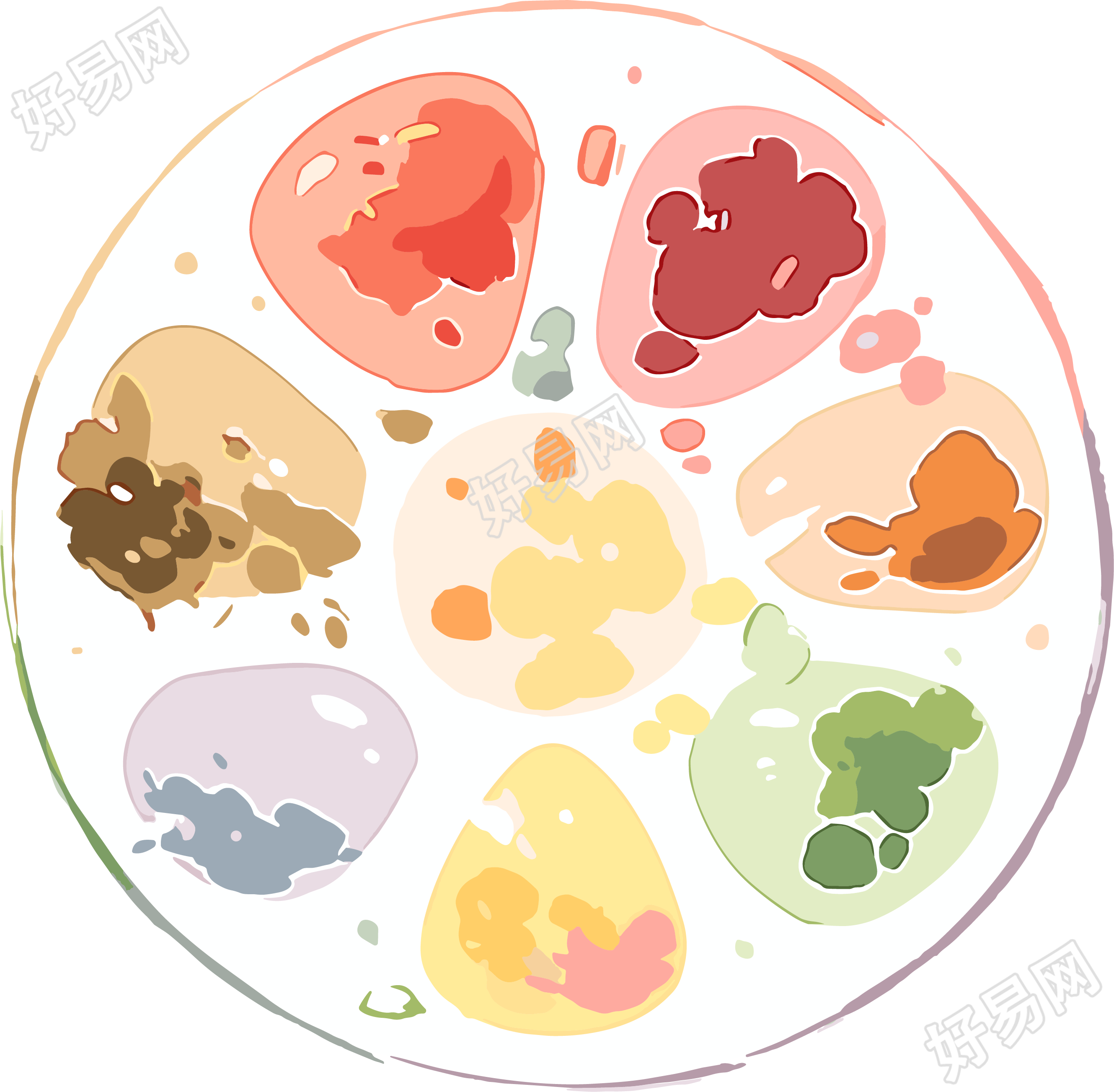 调色盘透明背景插画