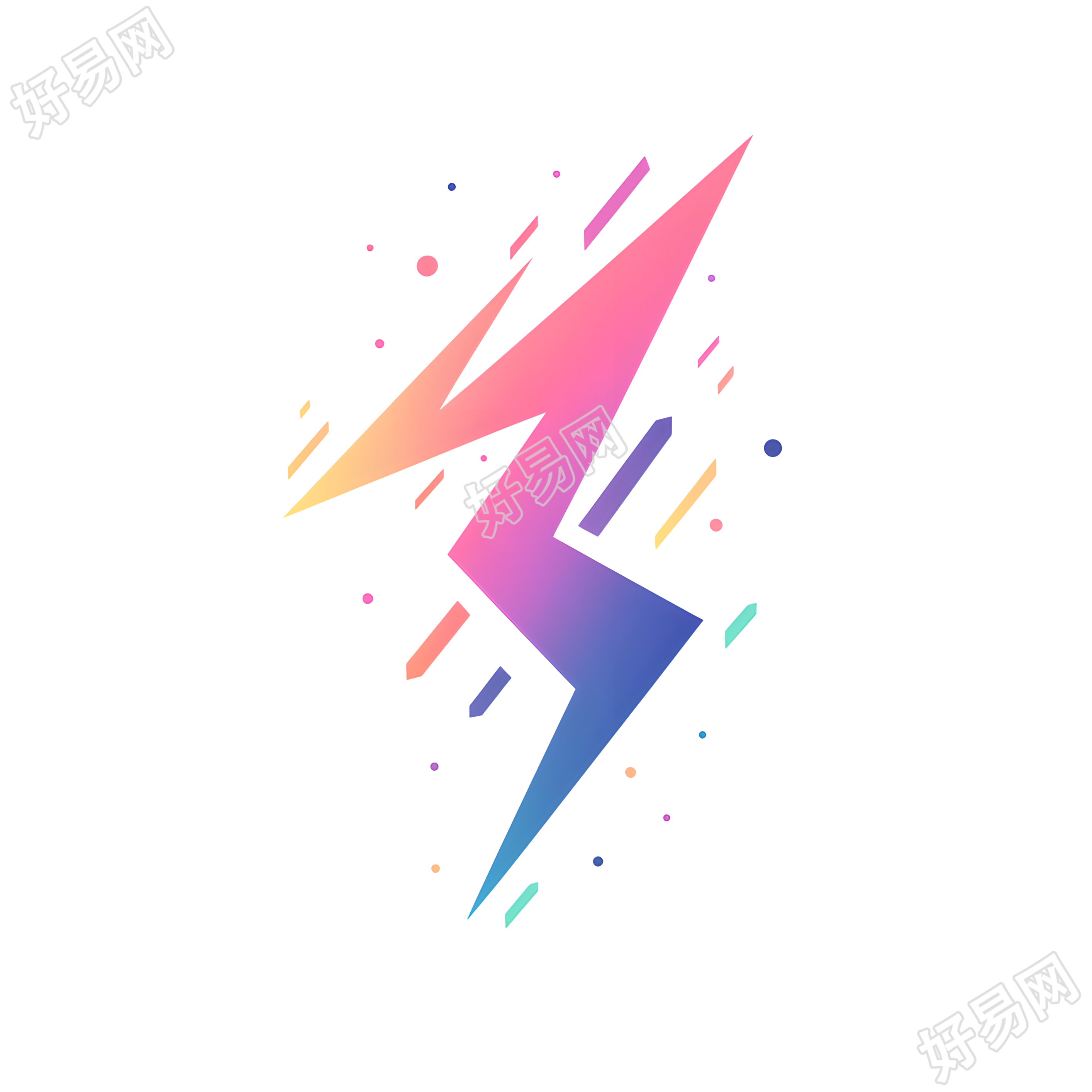闪电logo商业设计插图