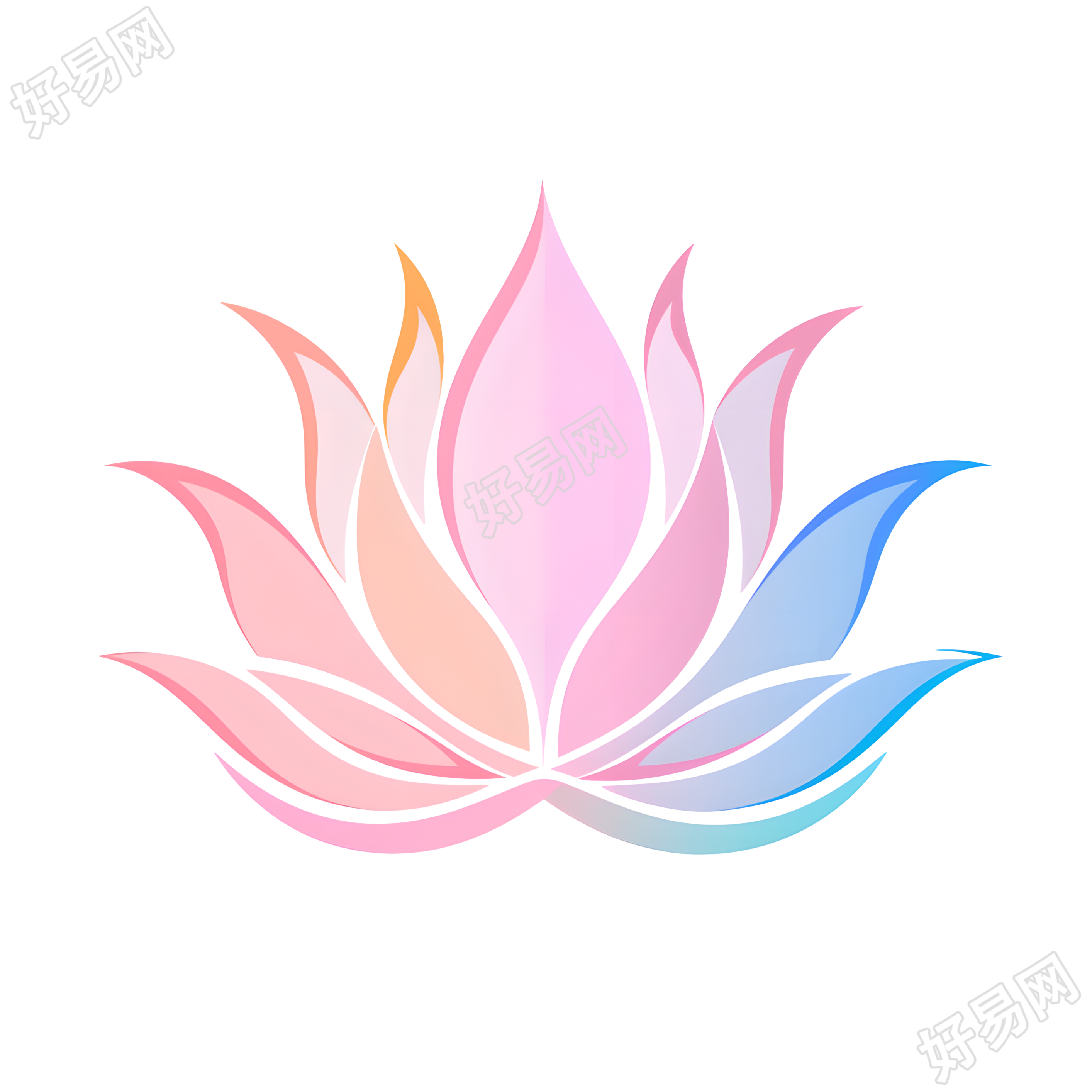 莲花logo图标插画