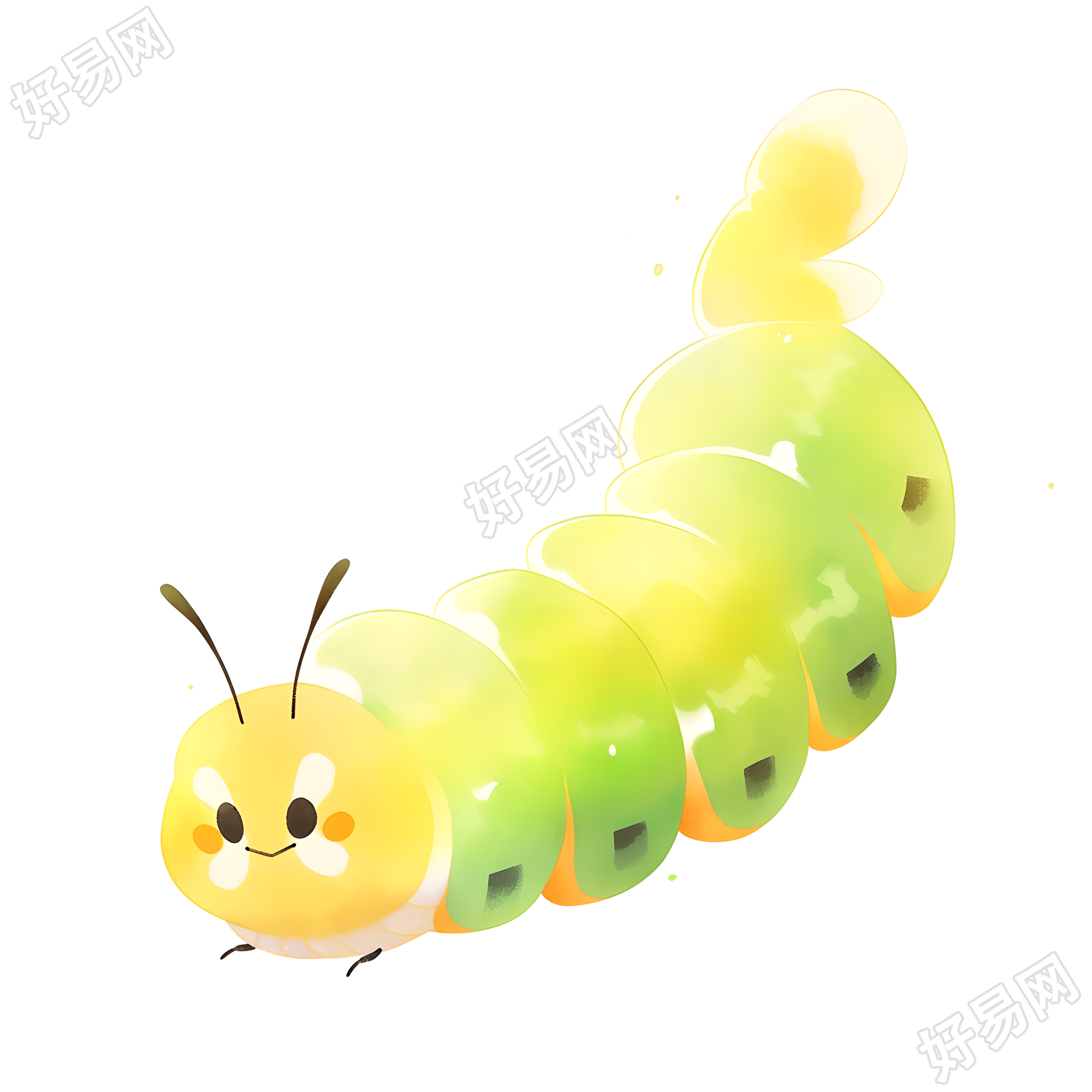 毛毛虫透明背景插画