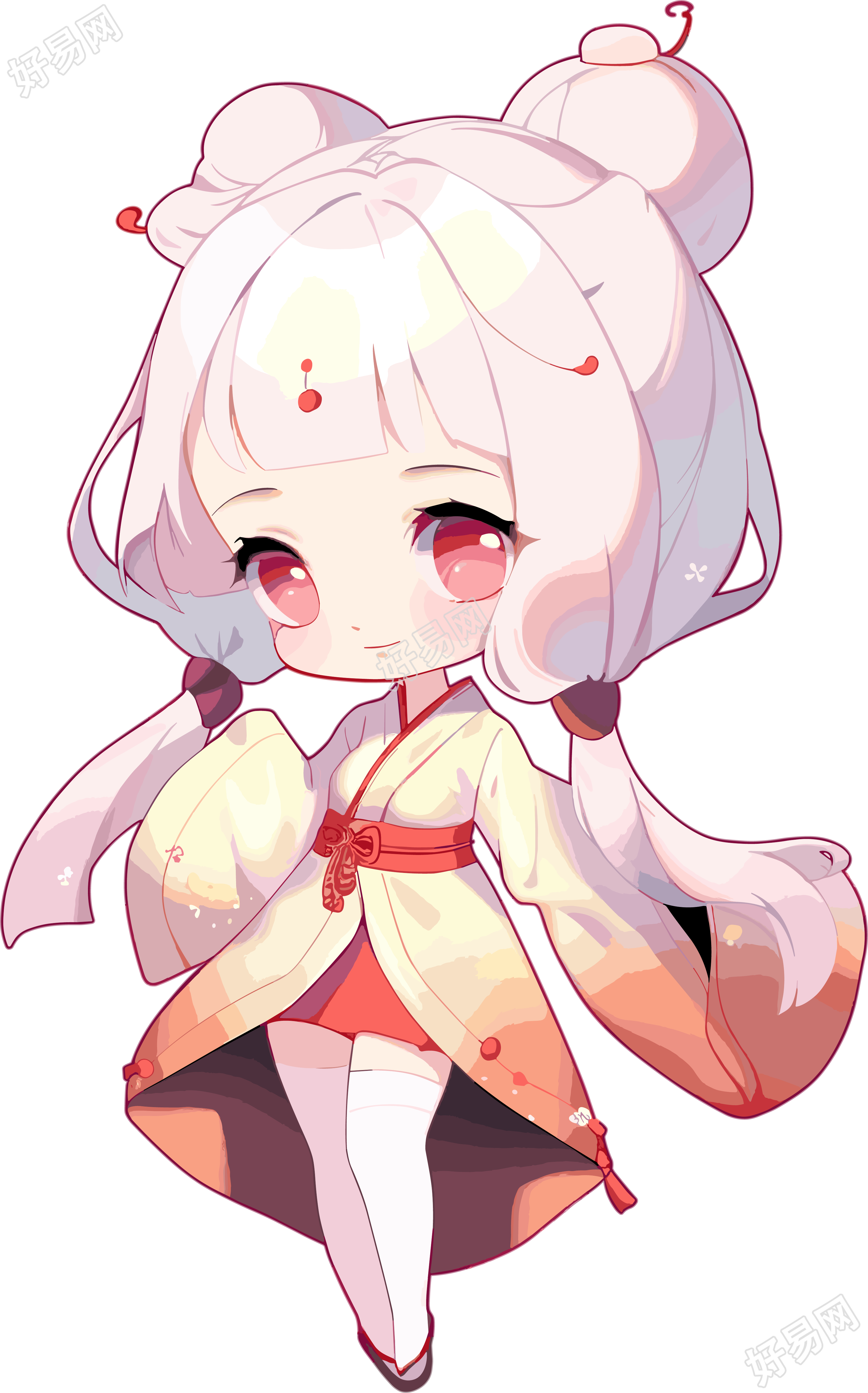 Q版人物手绘插画素材