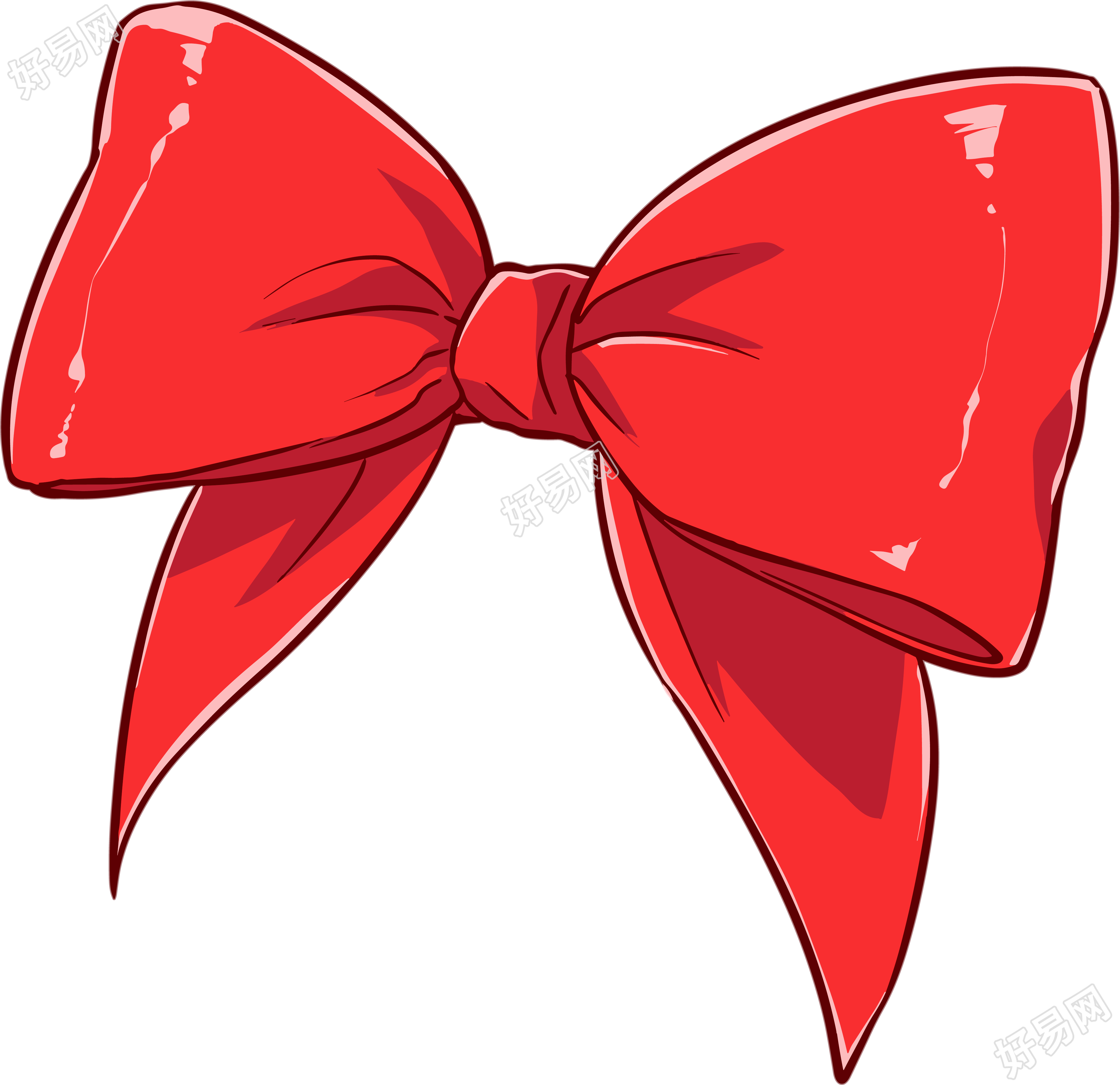 红色蝴蝶结插图素材