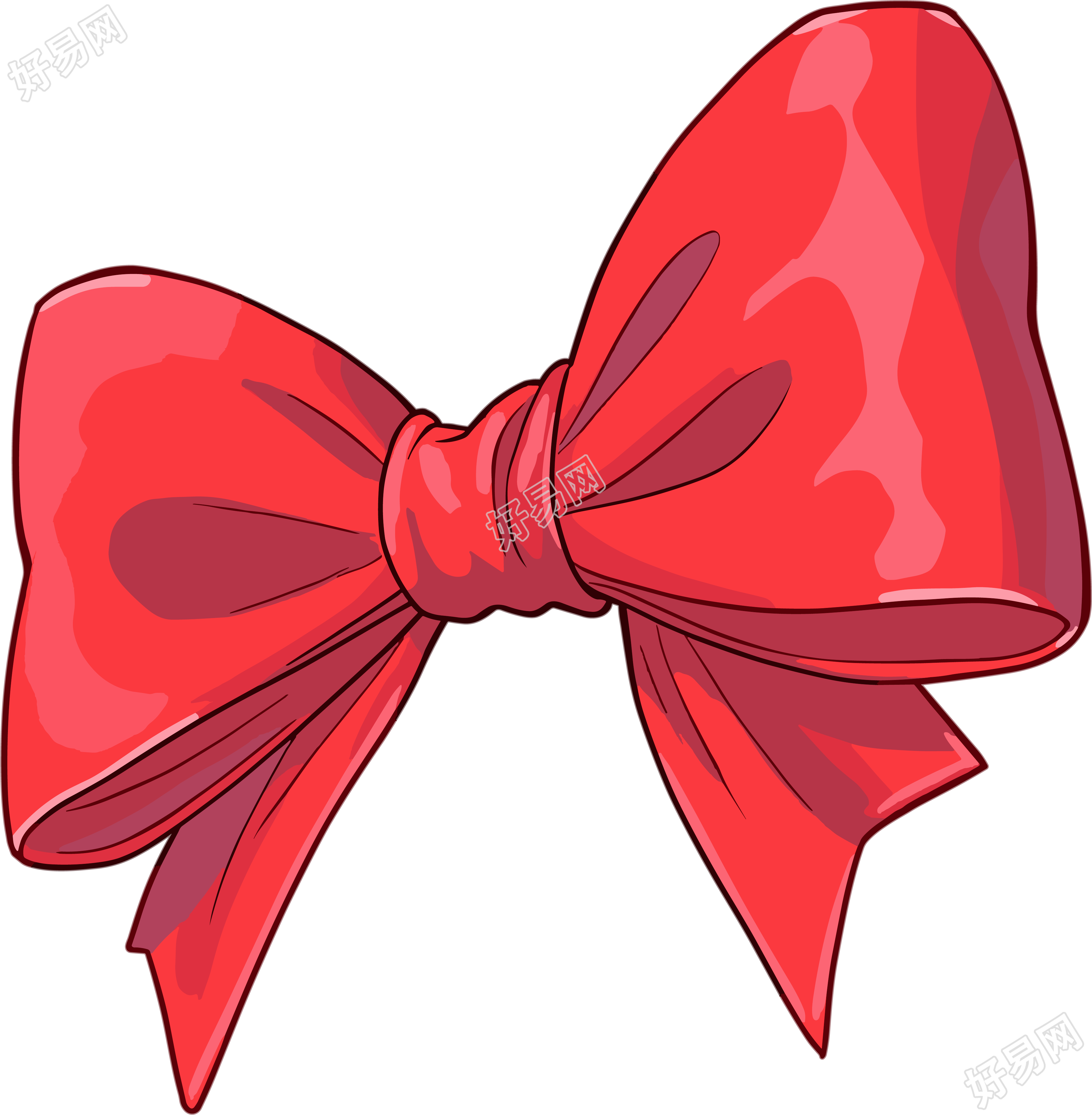 红色蝴蝶结卡通图形素材
