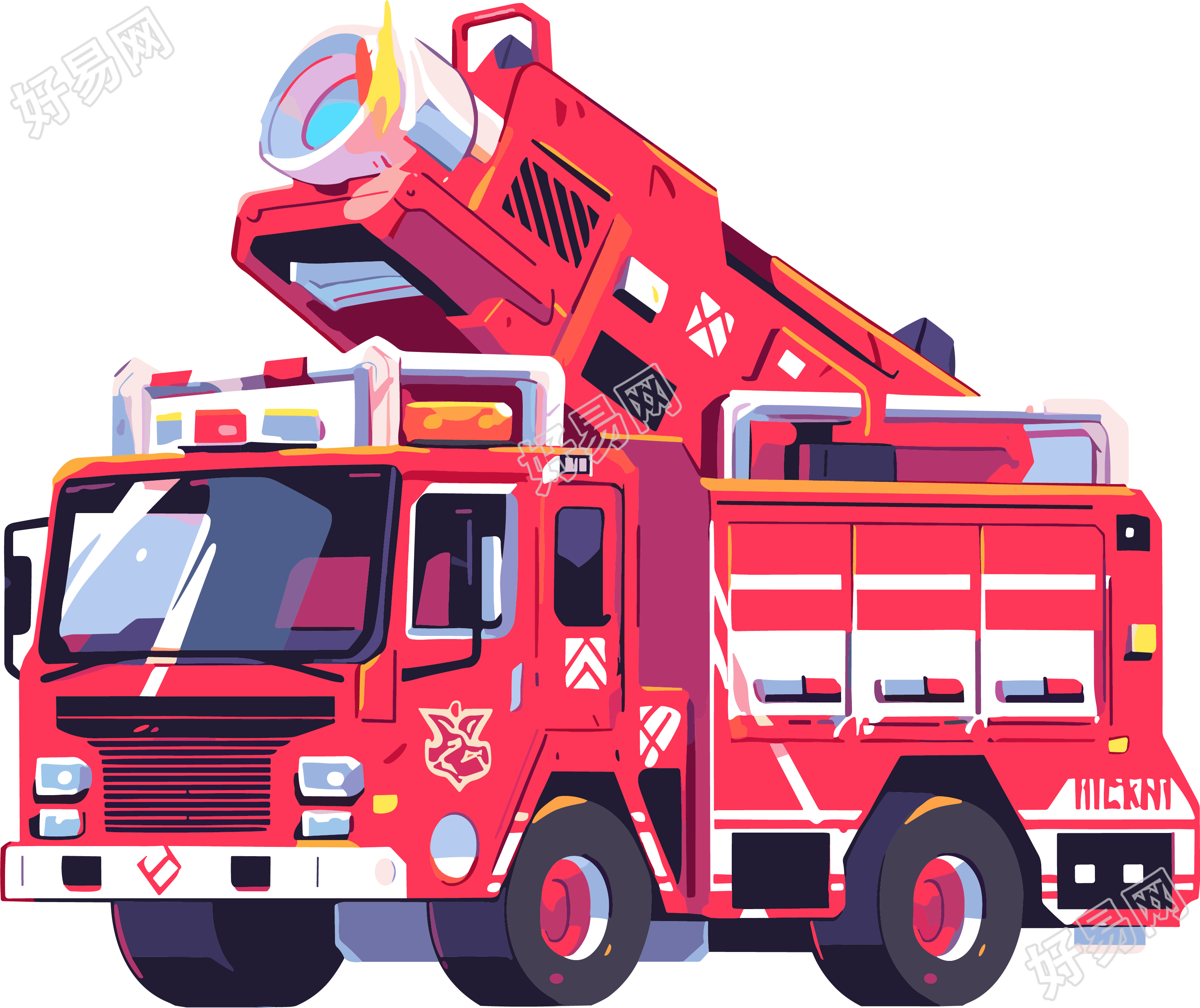 消防车插画设计