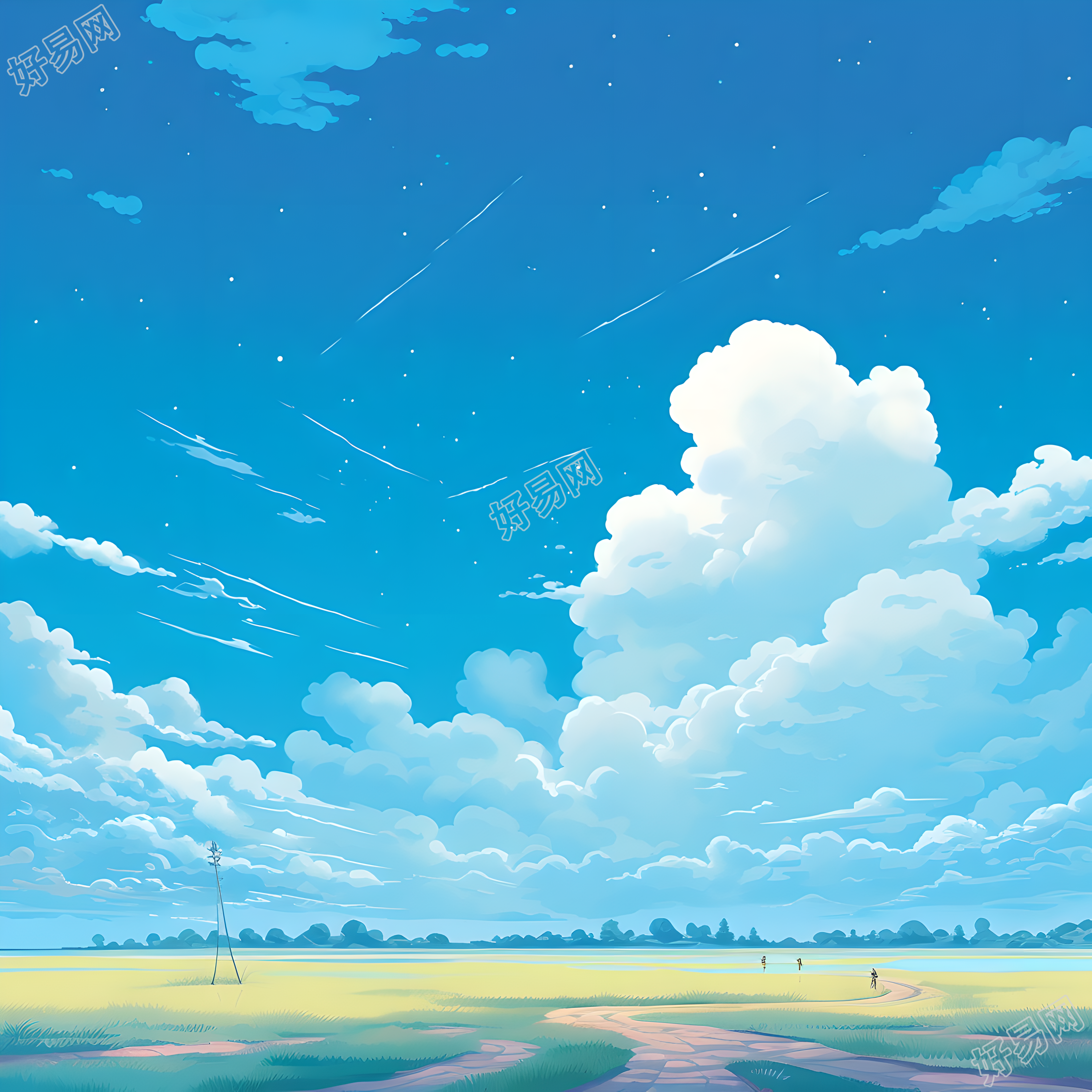 蓝天背景简洁插图