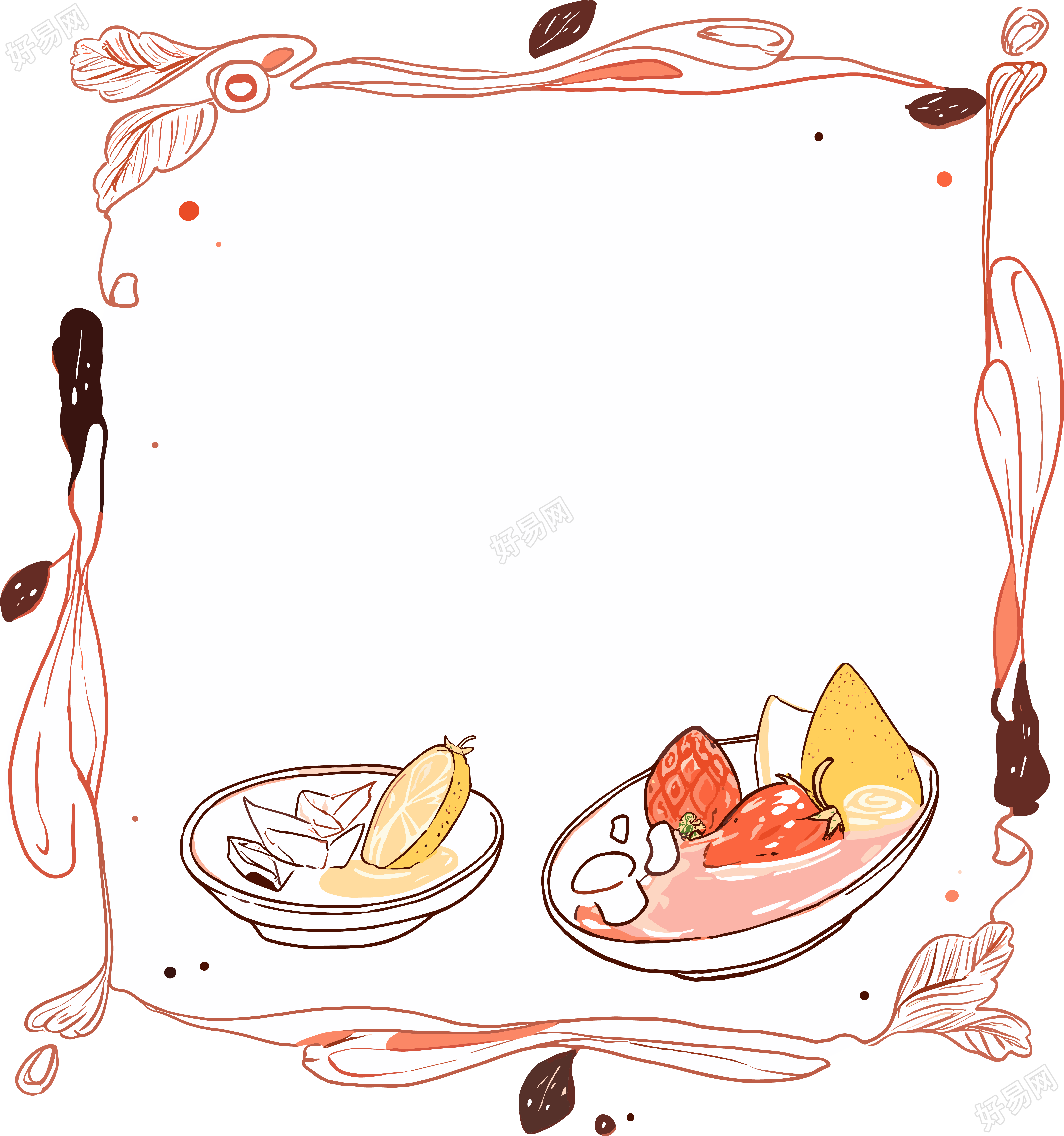 餐牌手绘商用插画