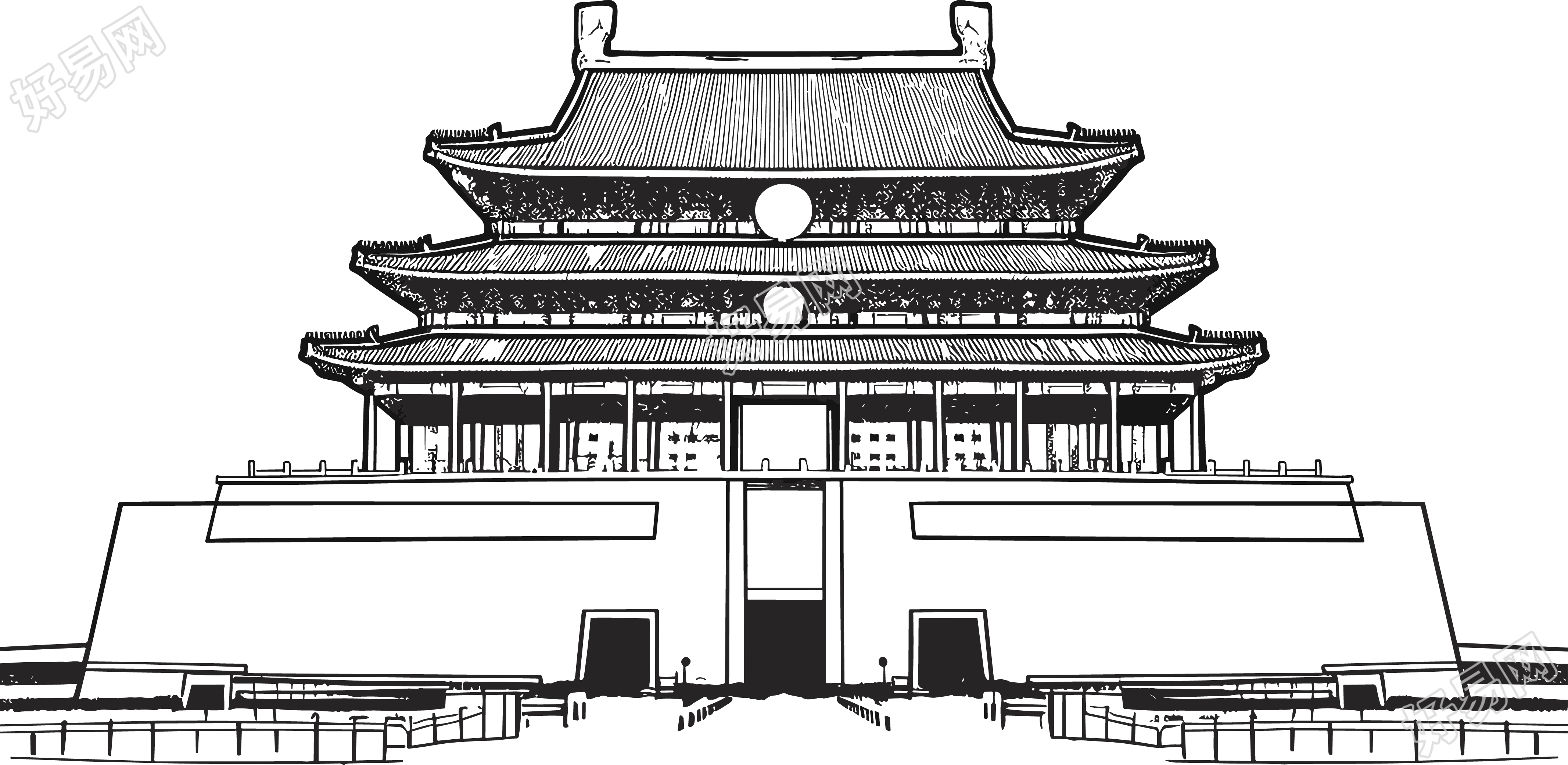 天安门简笔画