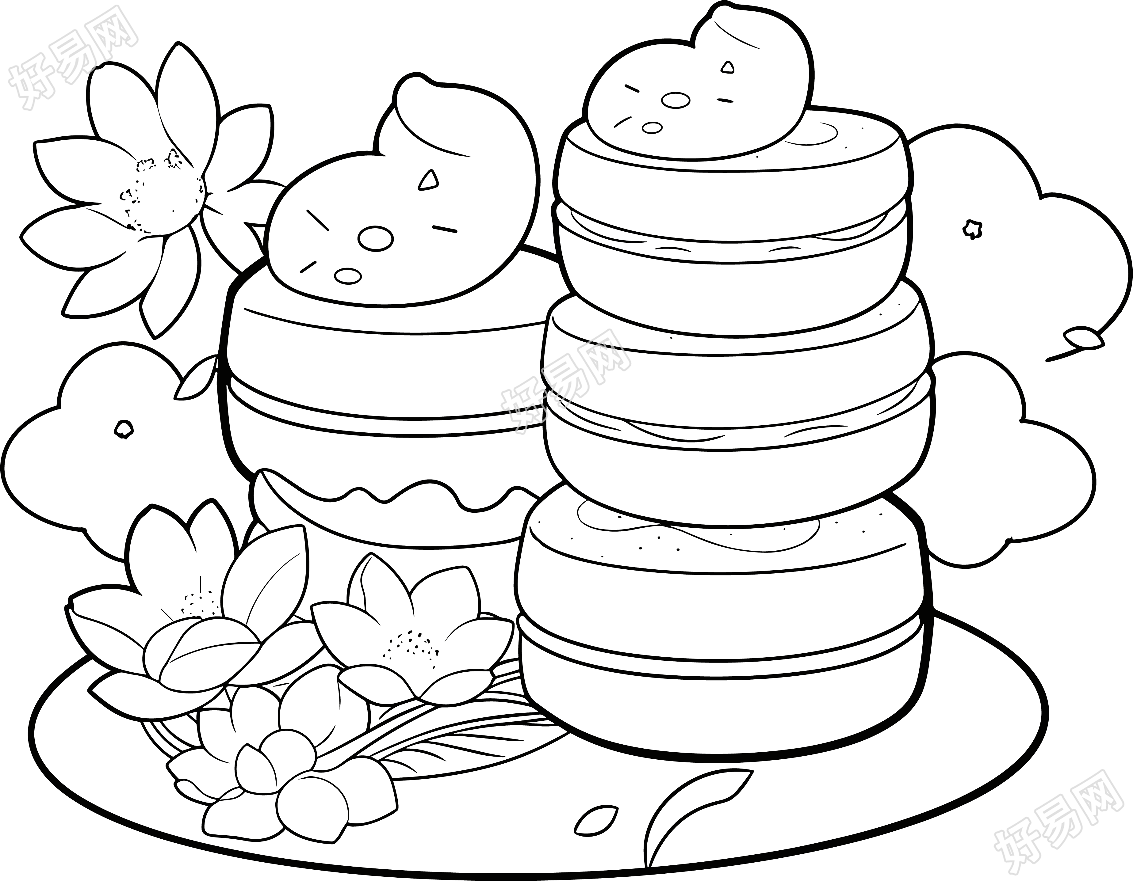 中秋节月饼简笔画