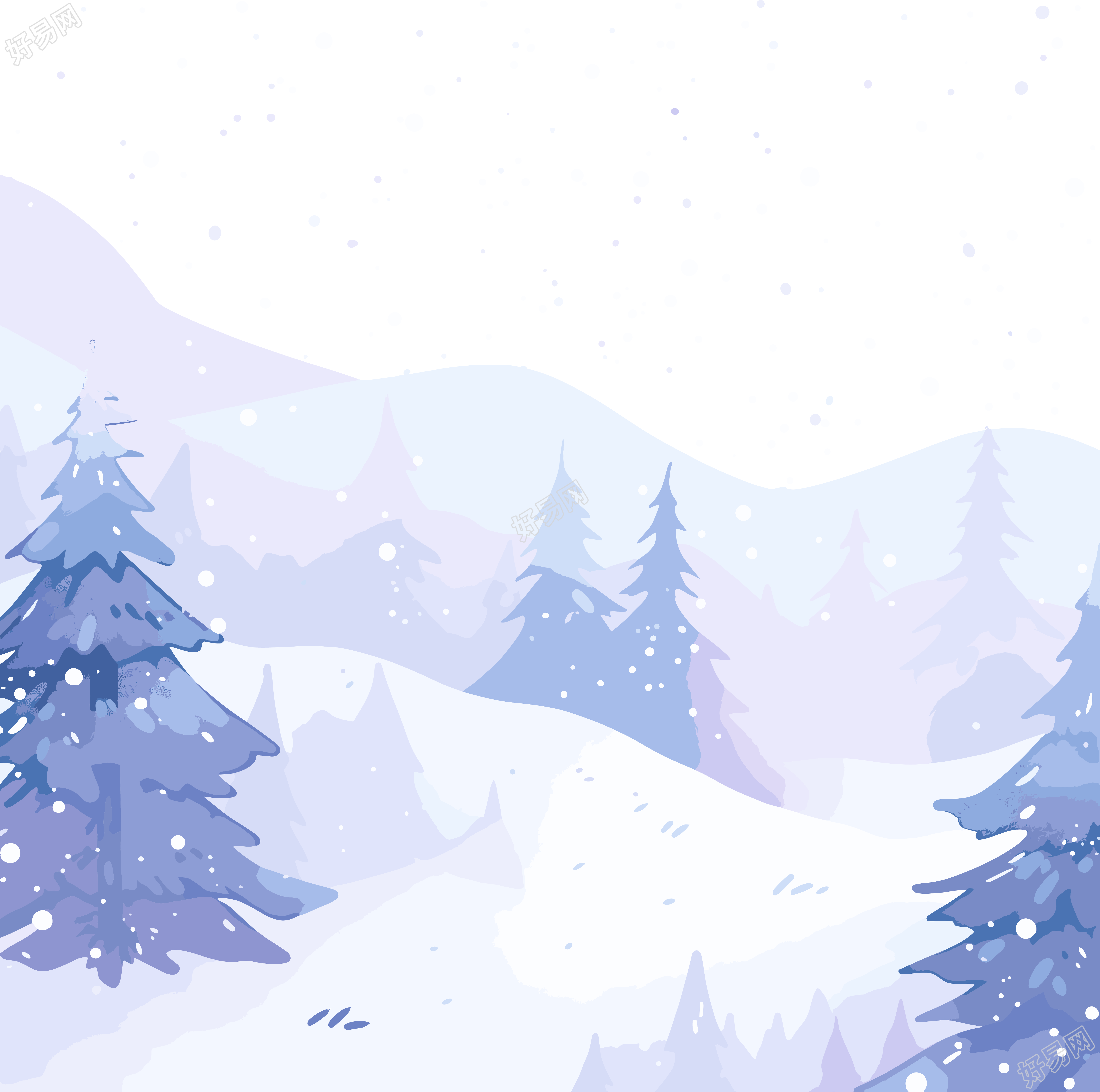 雪景透明背景素材