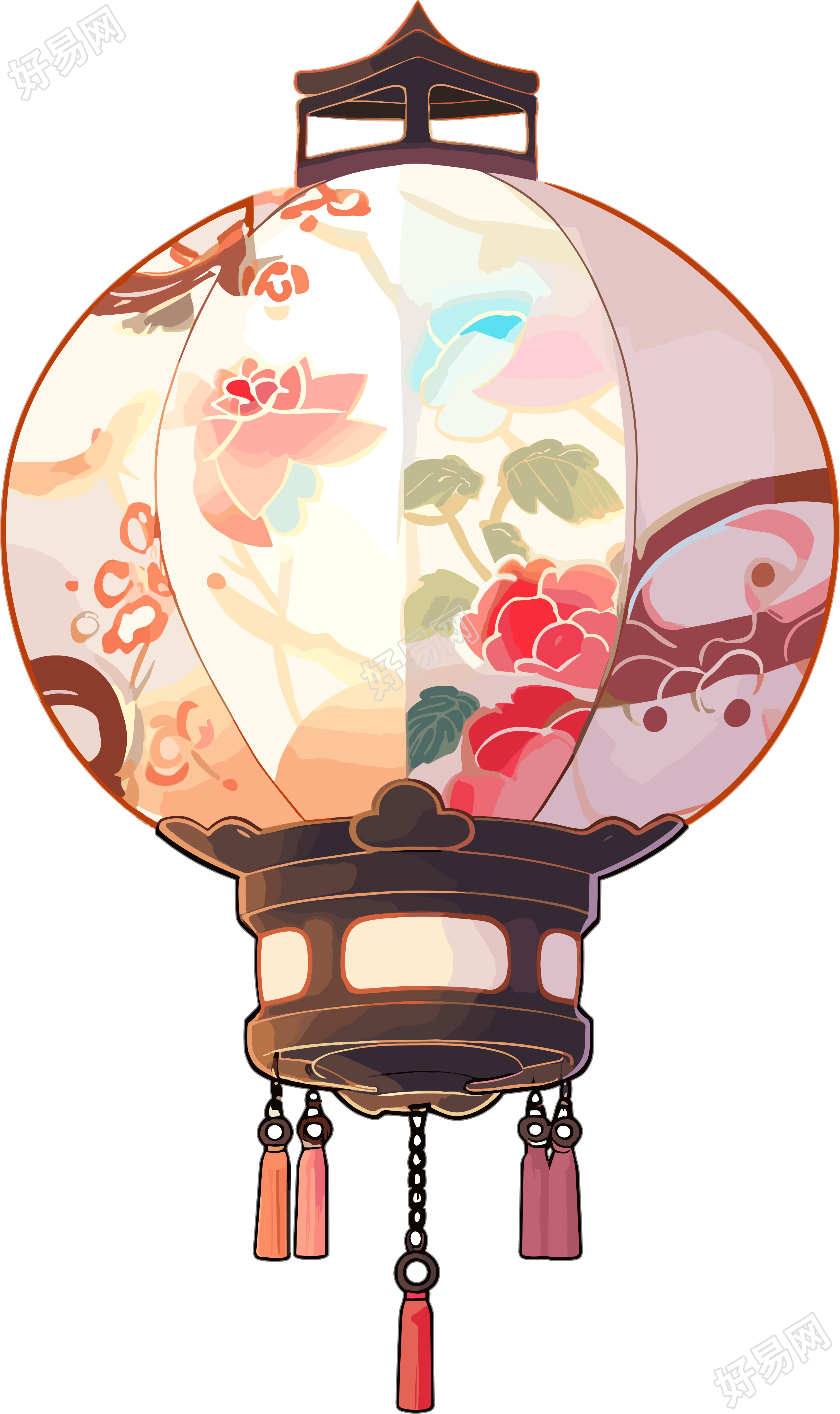 中式灯笼透明背景插图