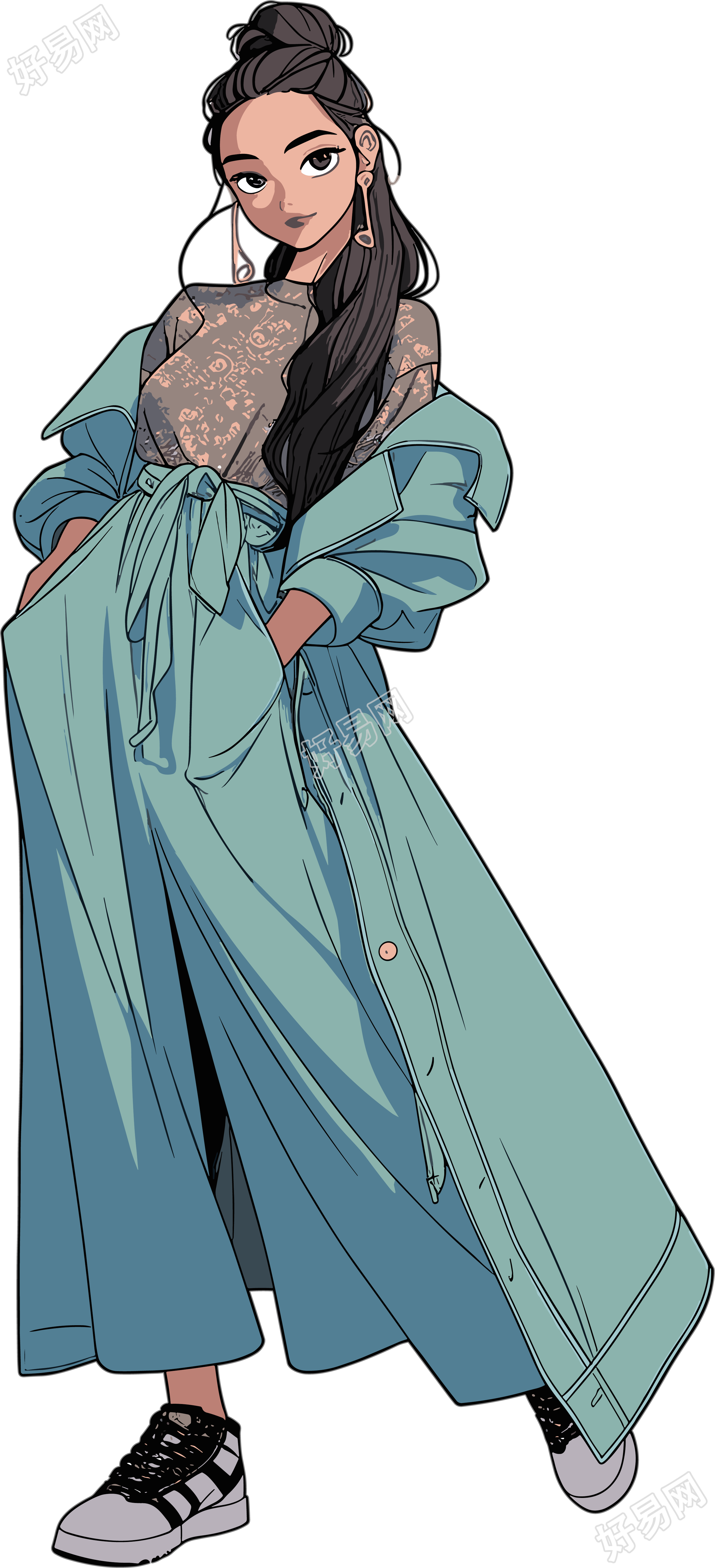 卡通美女插画素材