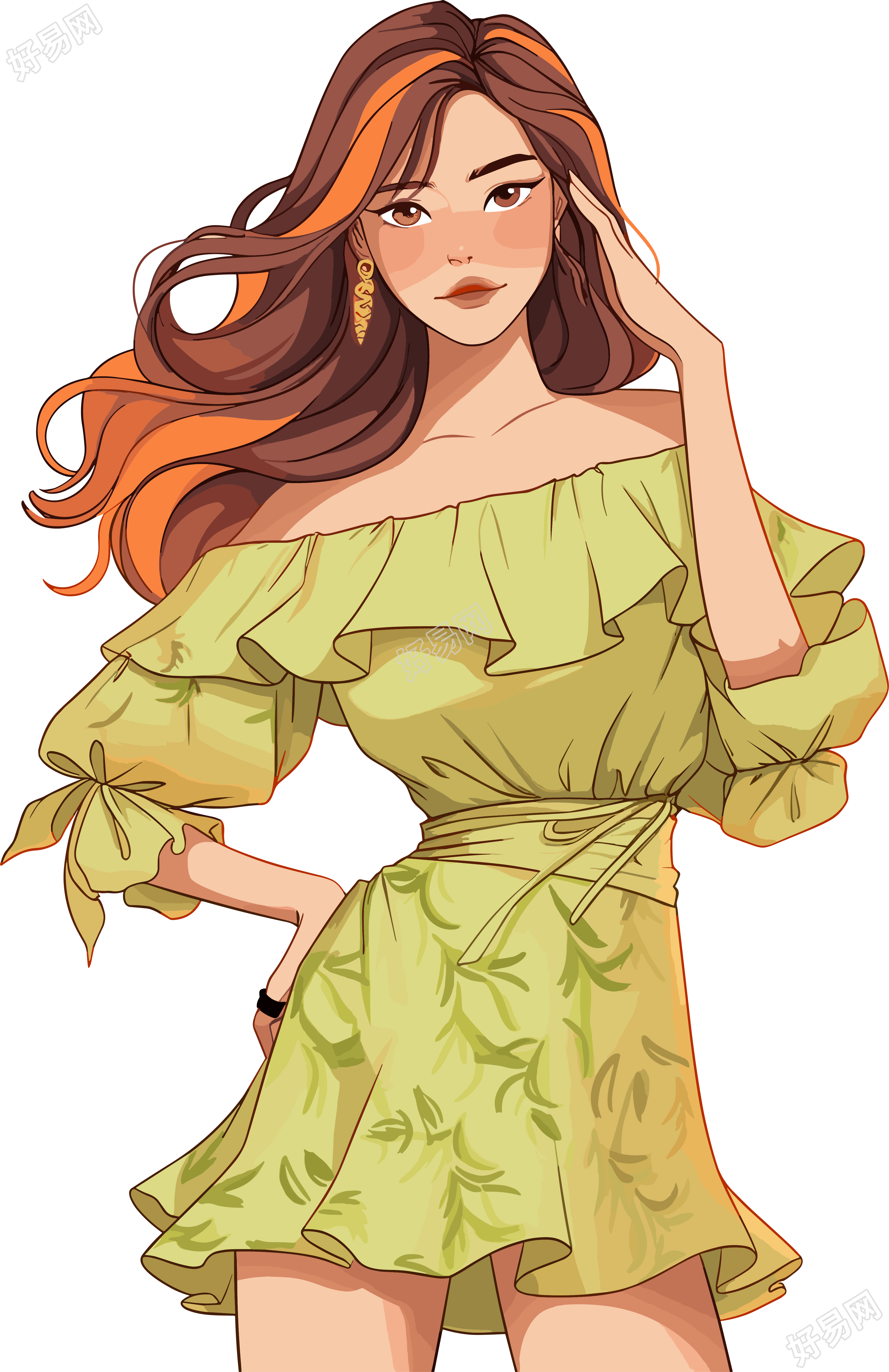卡通美女商用插图设计