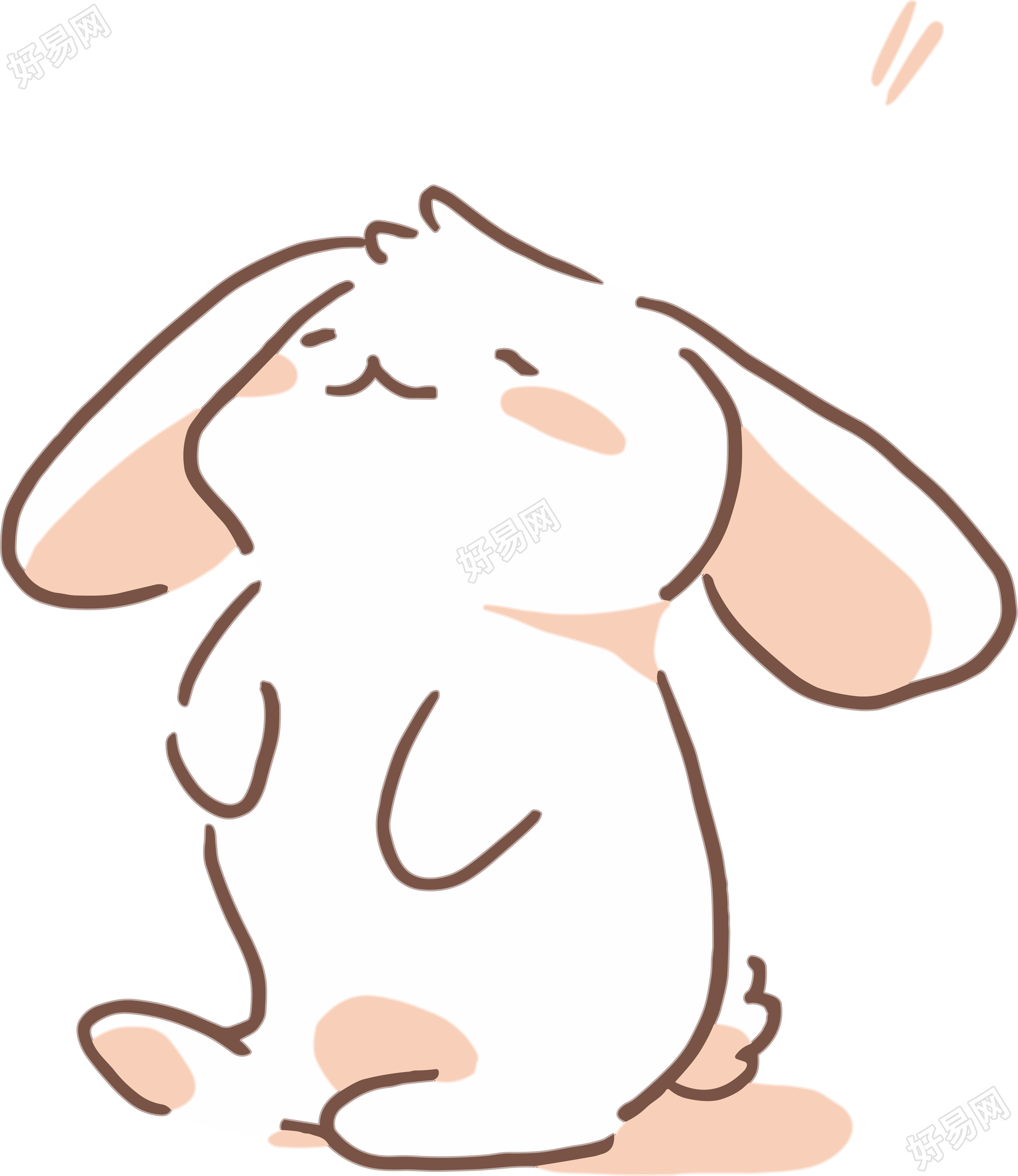 卡通动物手绘插画风格素材