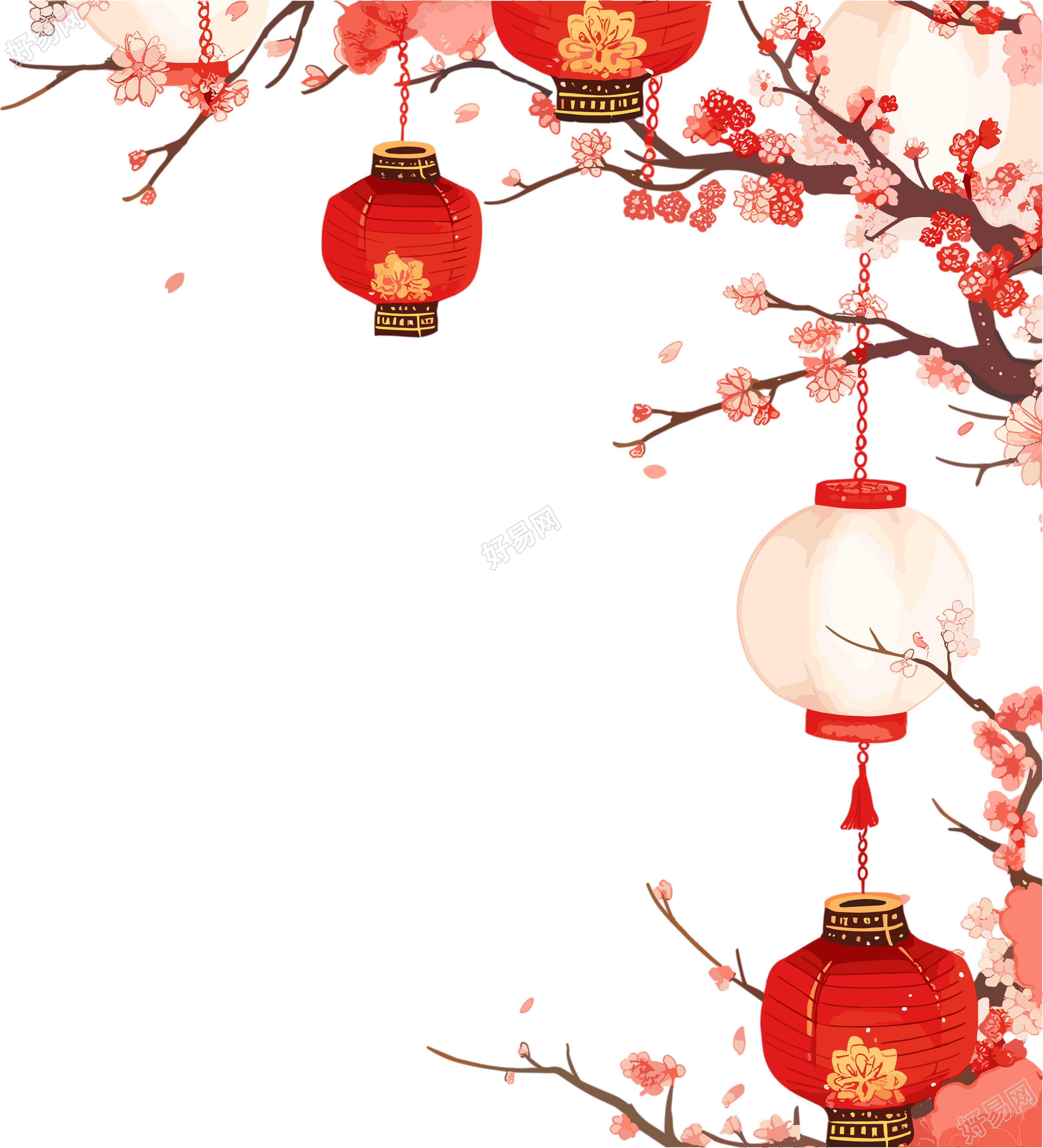新年灯笼边框高清图形素材