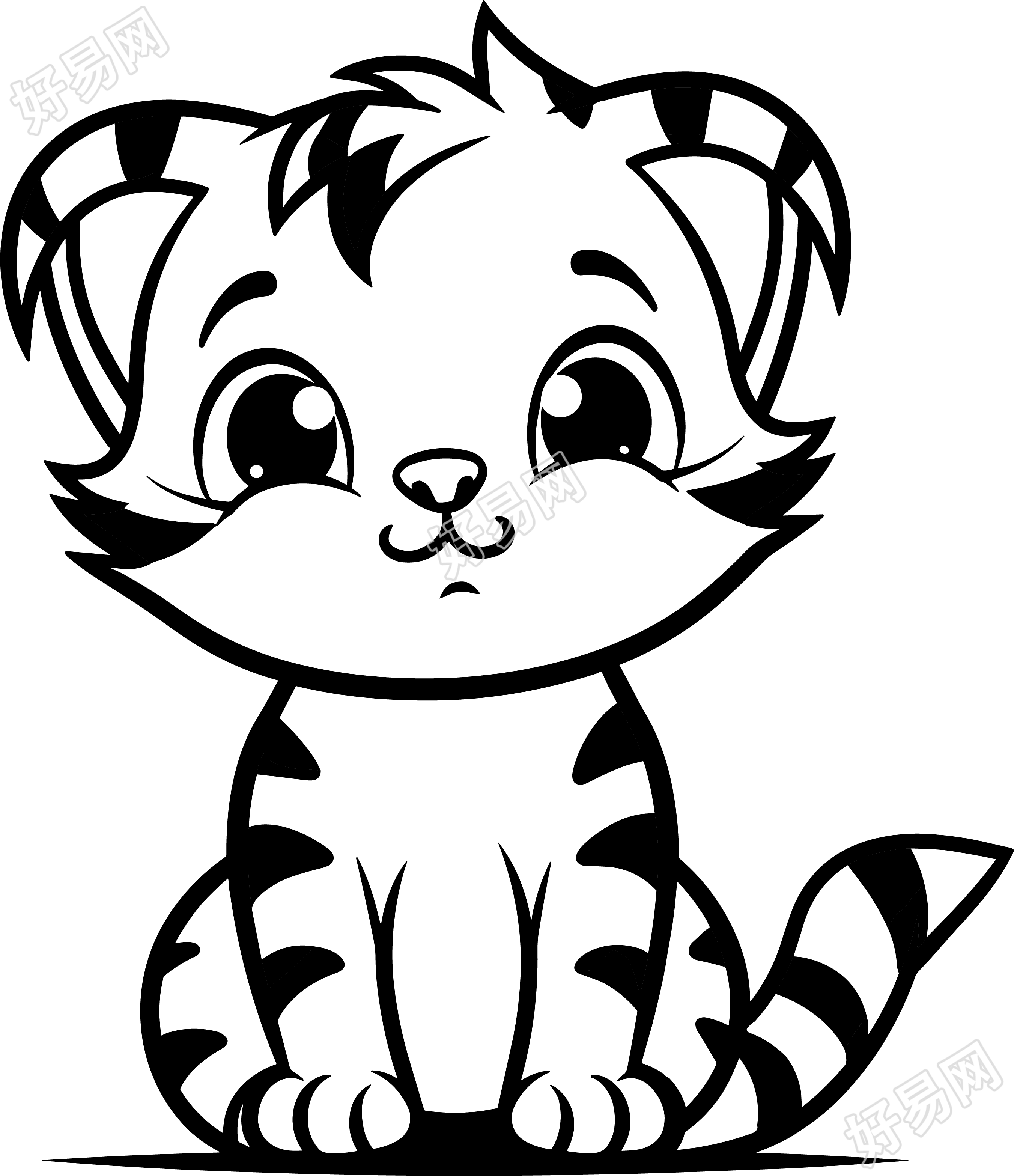 小老虎简笔画