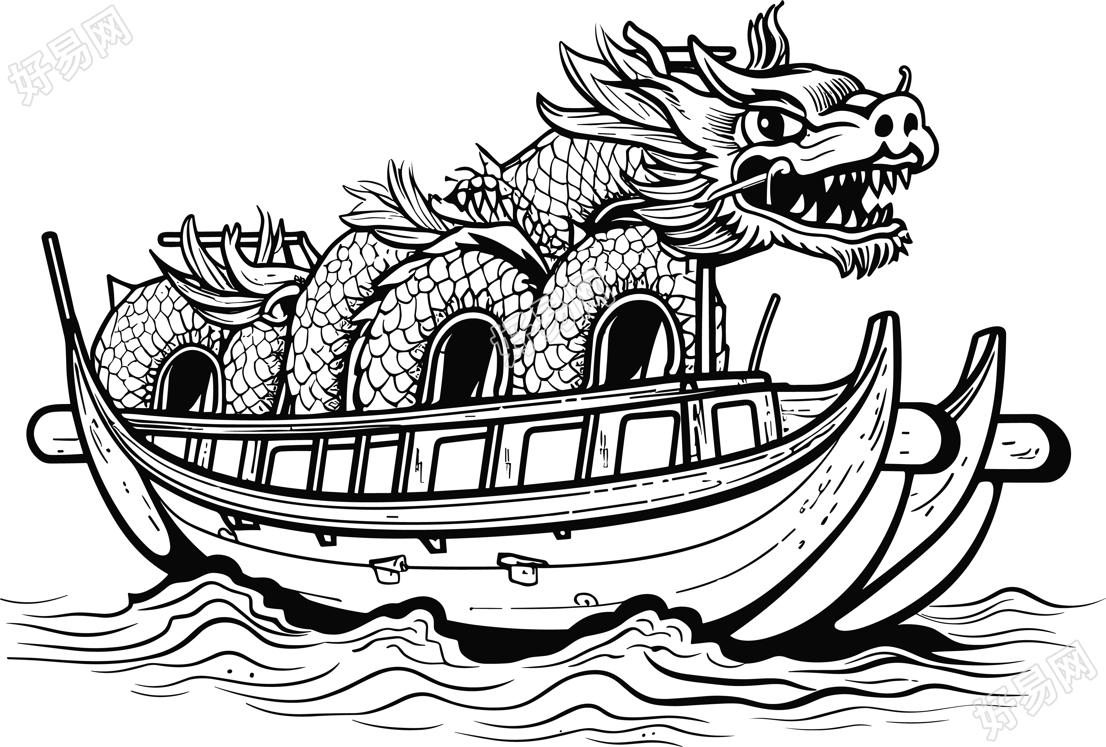 龙舟简笔画