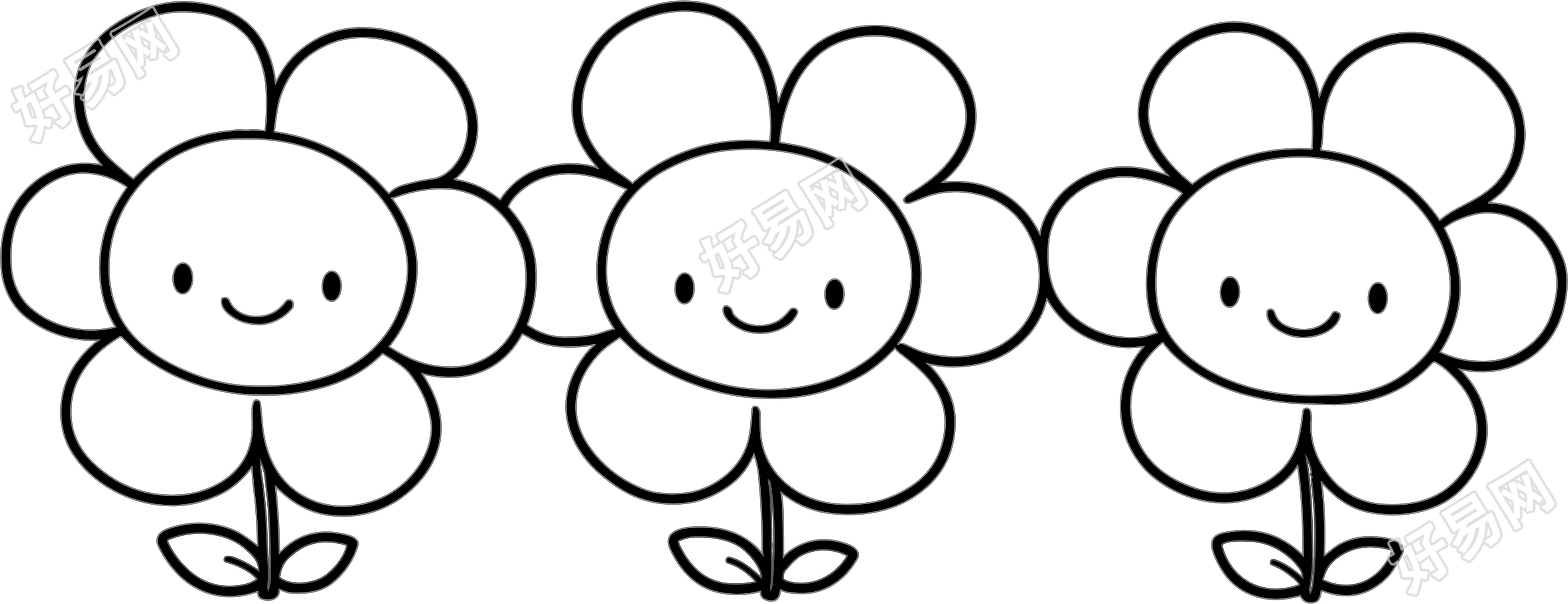 简笔画花