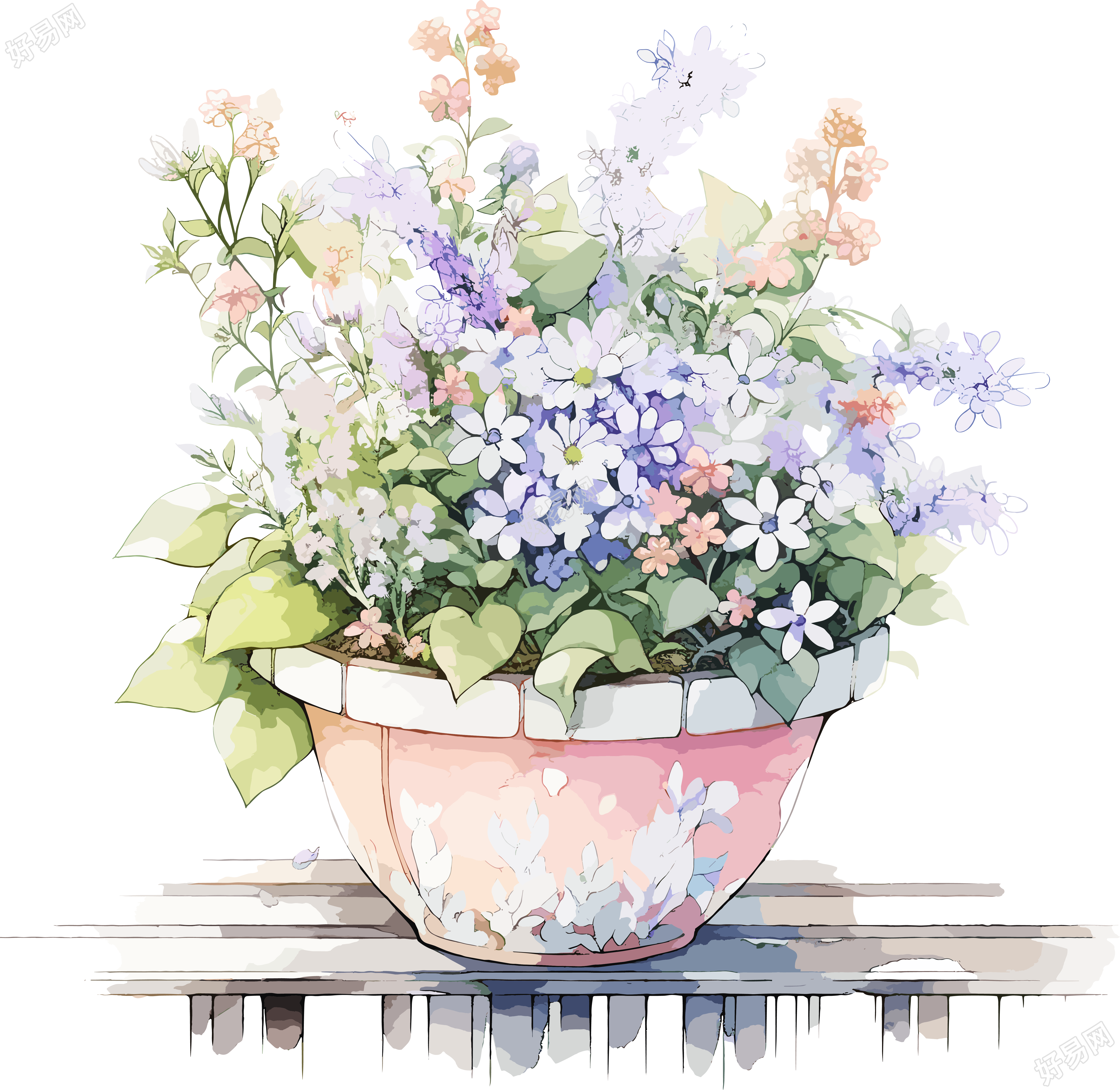 水彩花卉创意设计元素