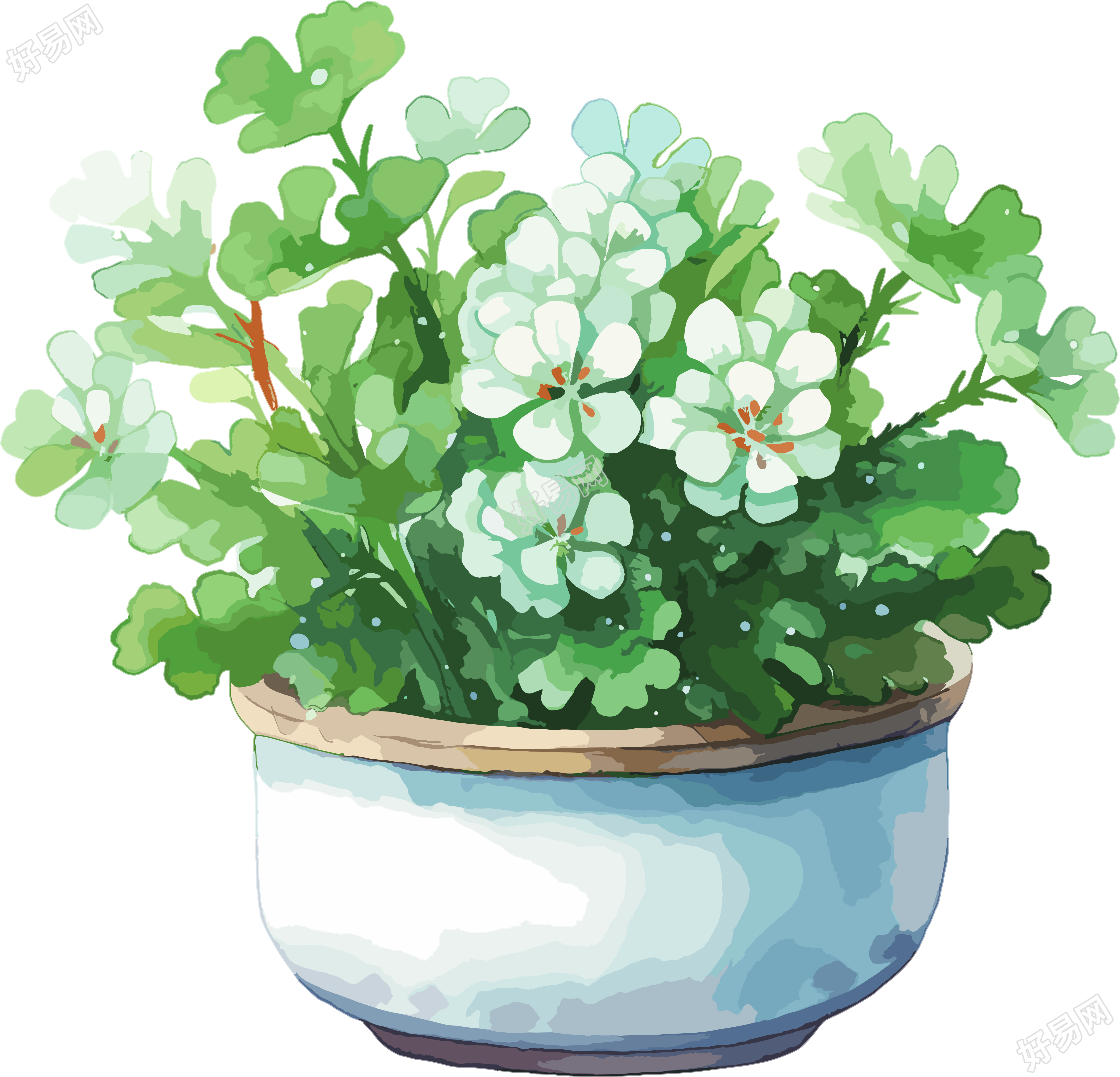 水彩花卉插画设计元素