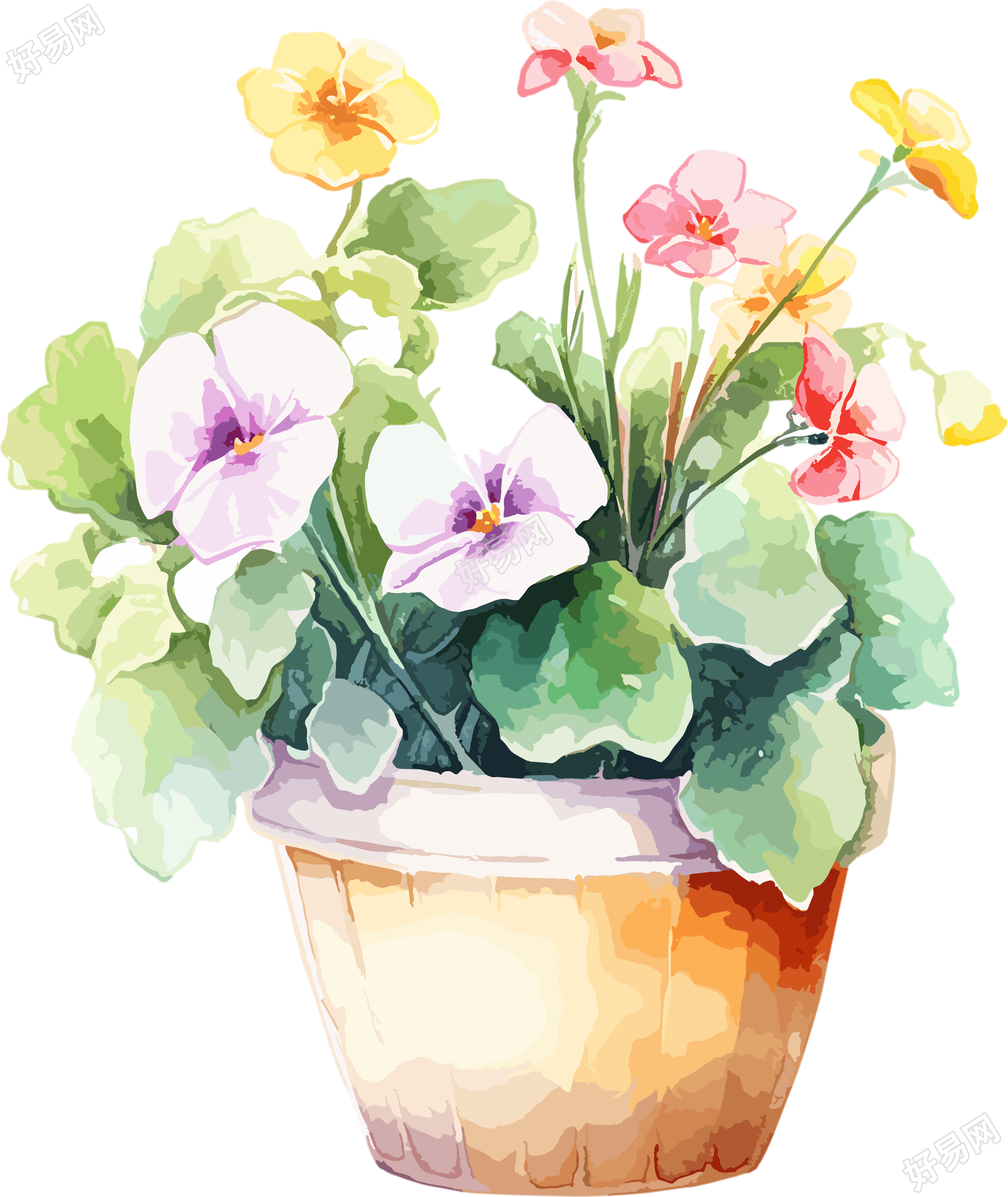 水彩花卉绘画图形元素