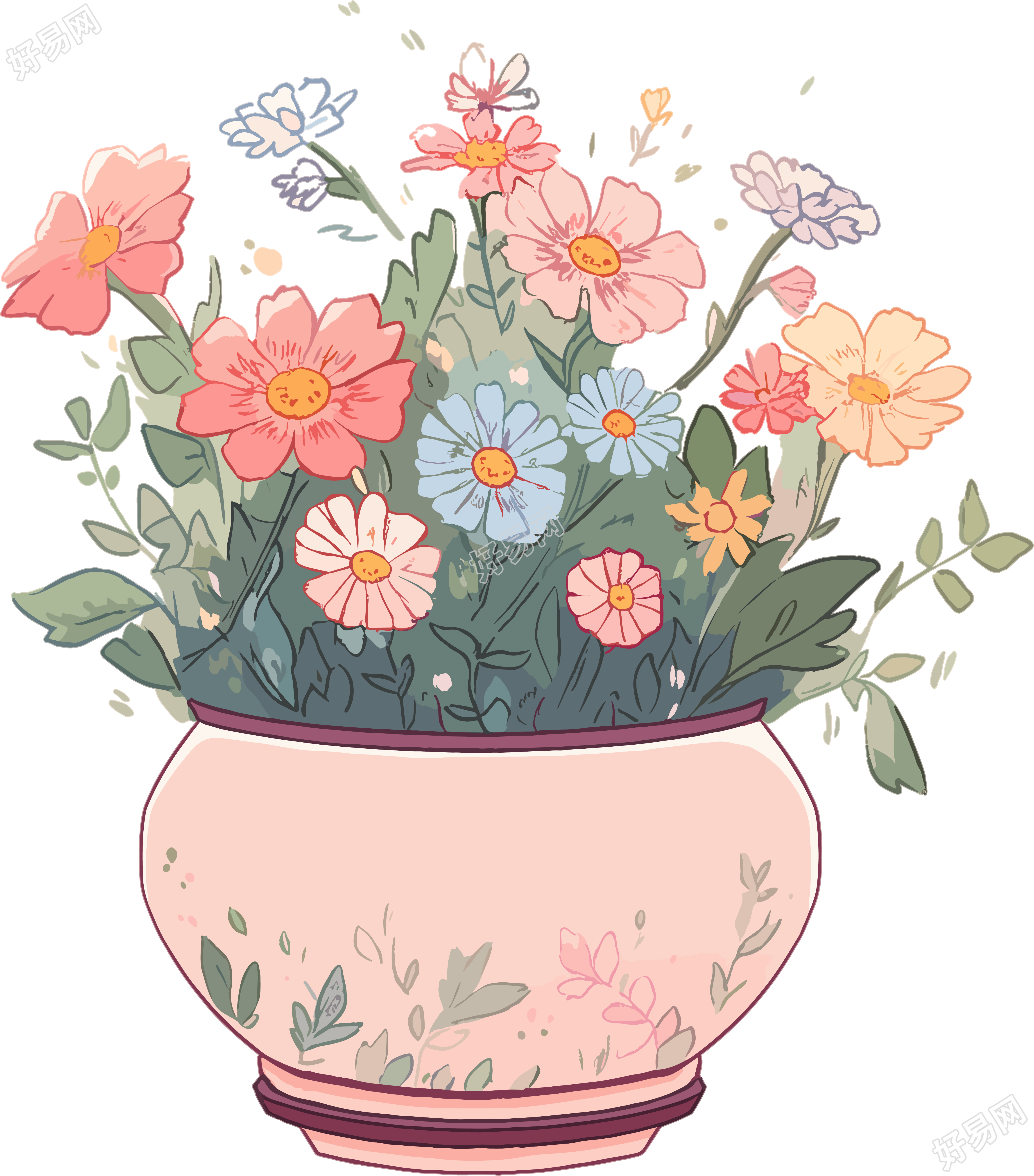 水彩花卉高清插图
