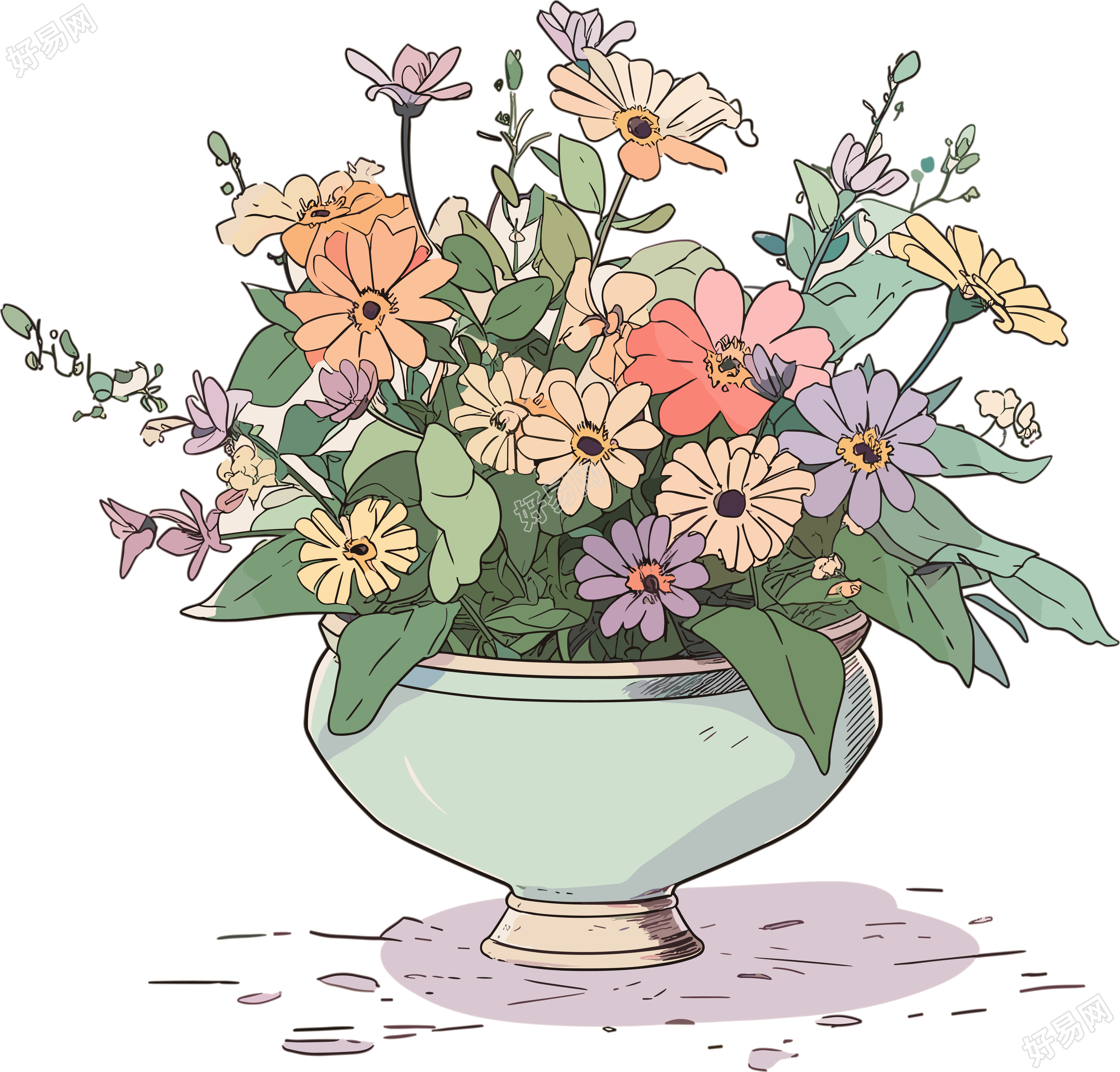 水彩花卉精致插图