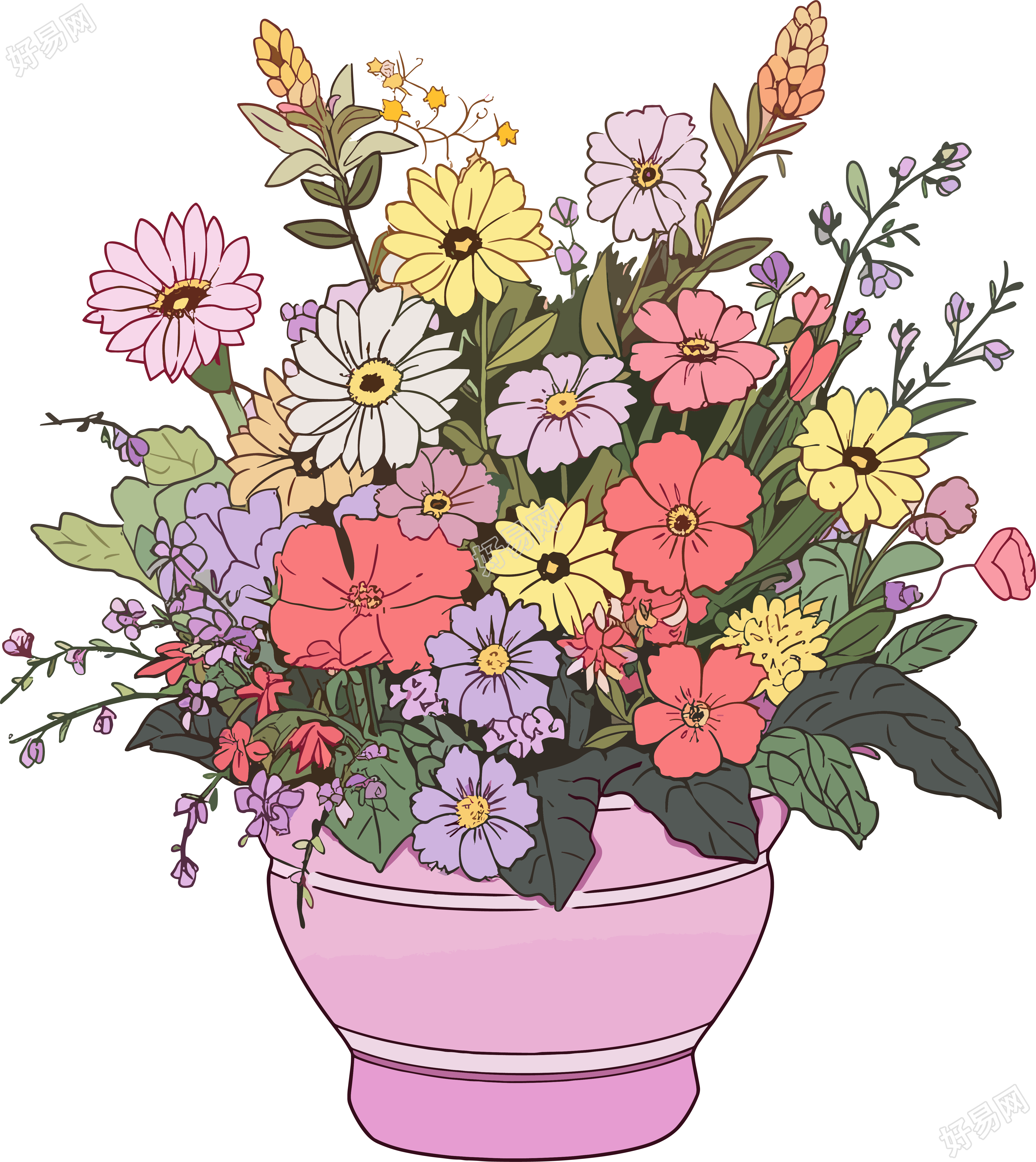 水彩花卉插图元素