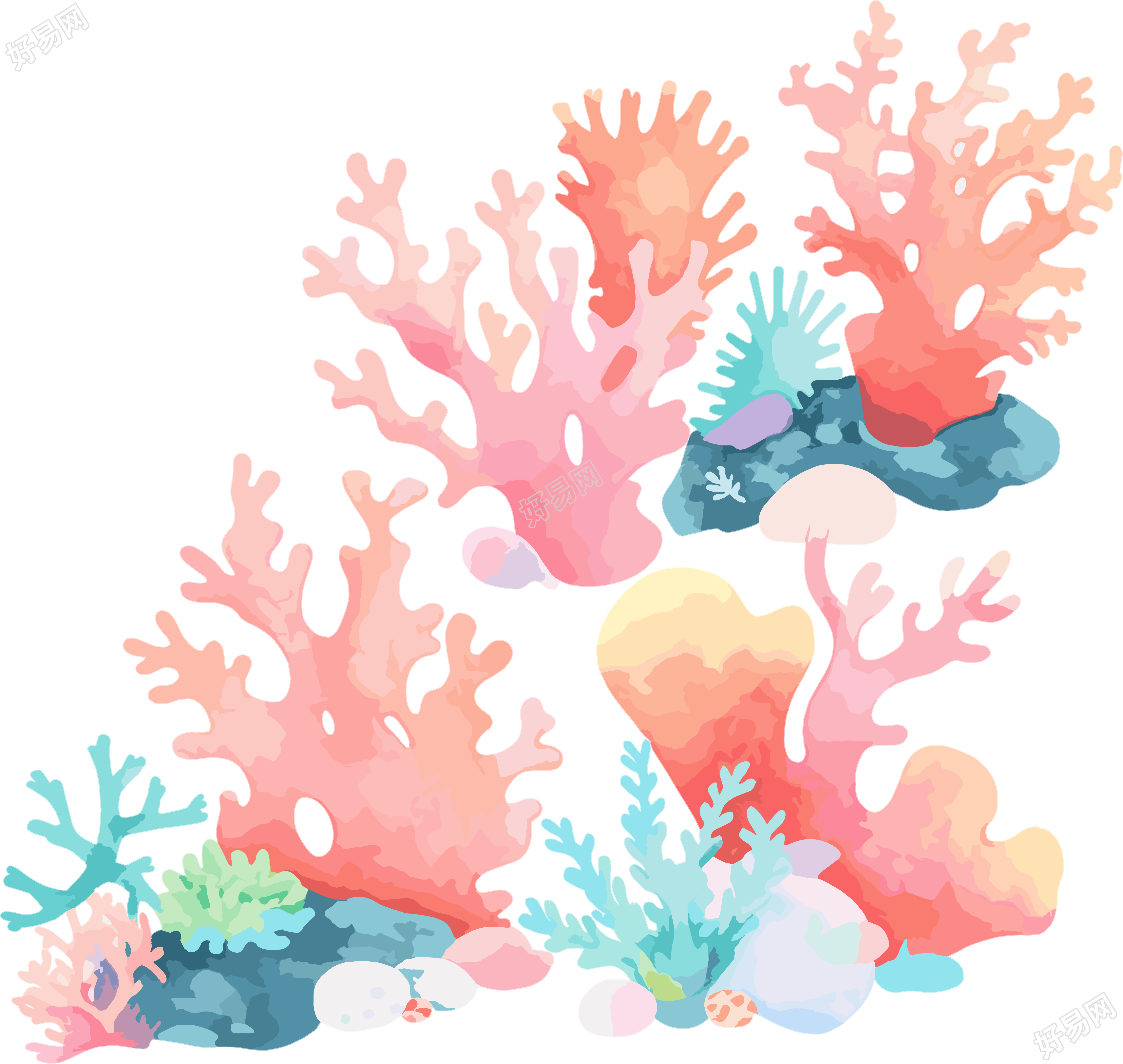 珊瑚图案商业设计元素