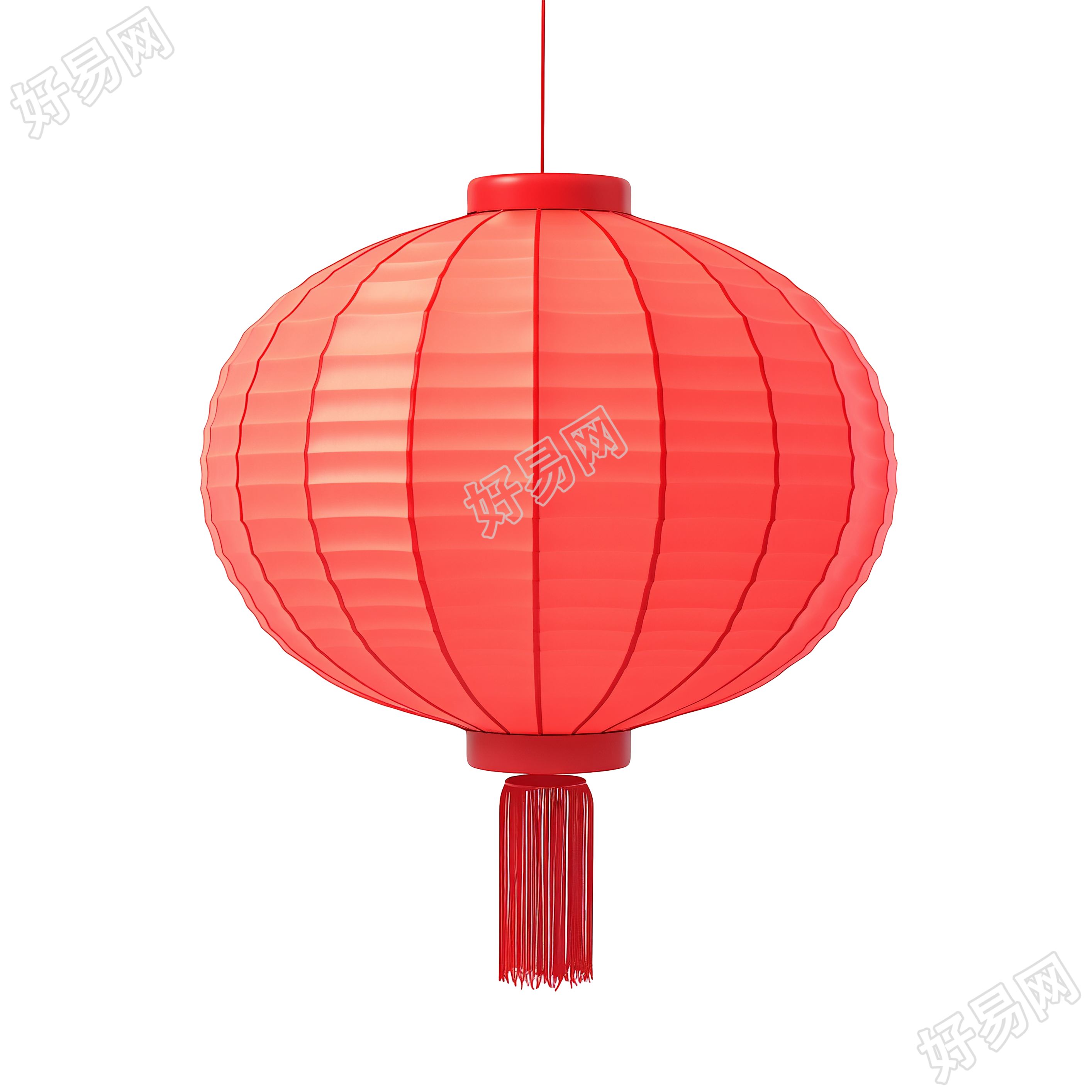 3D红灯笼透明背景插画