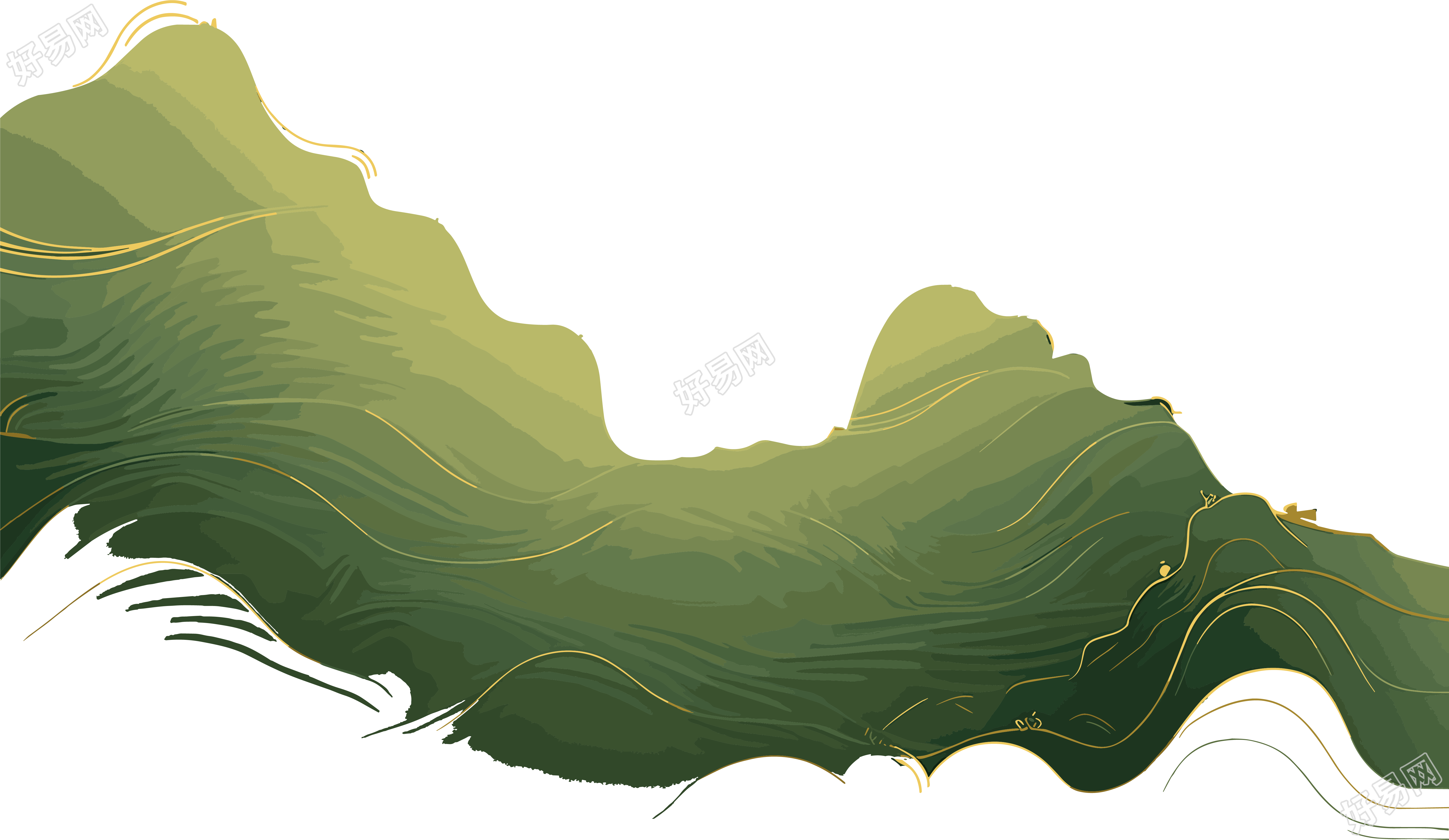 国潮风山脉商用插画