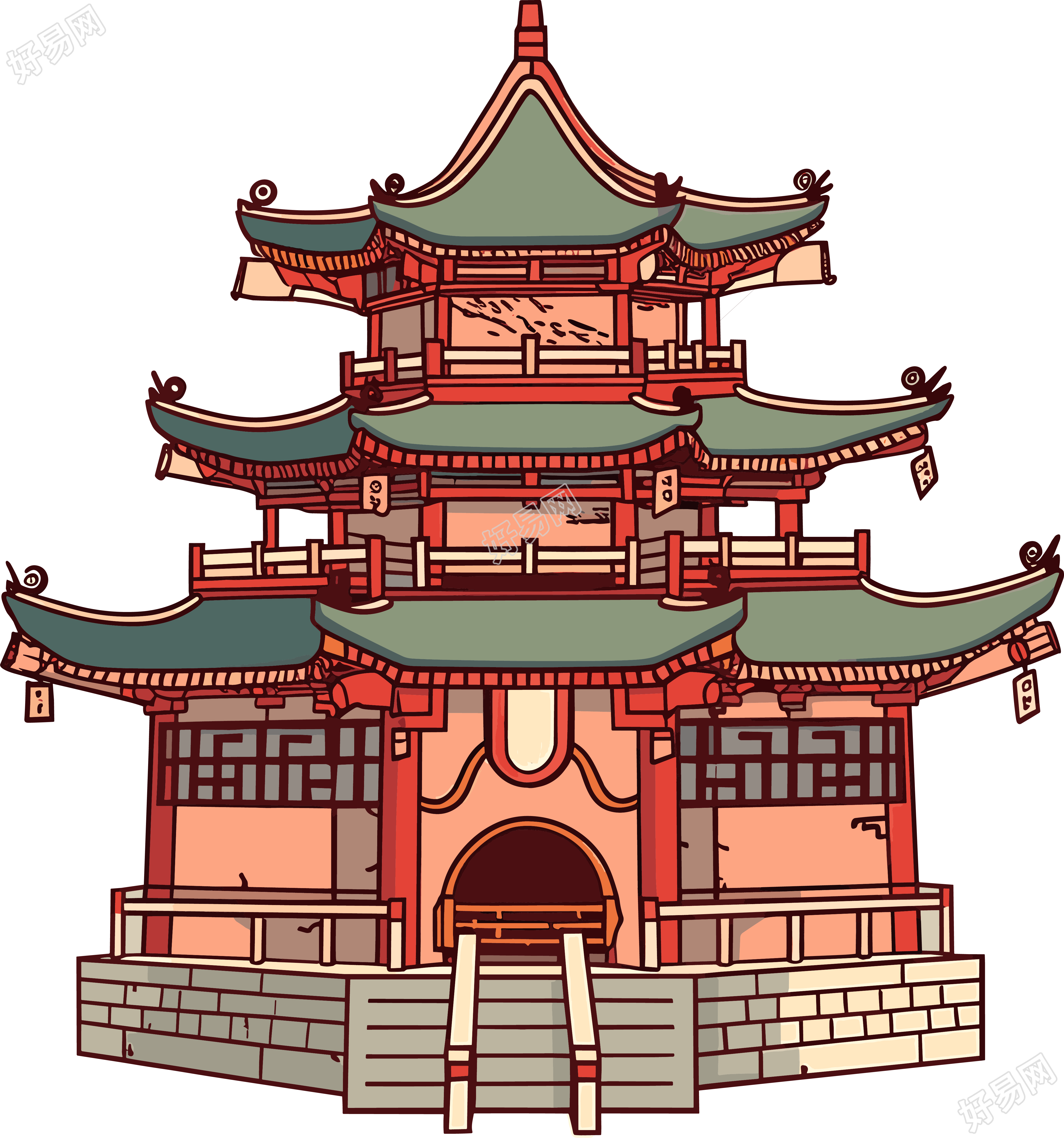 国风阁楼元素