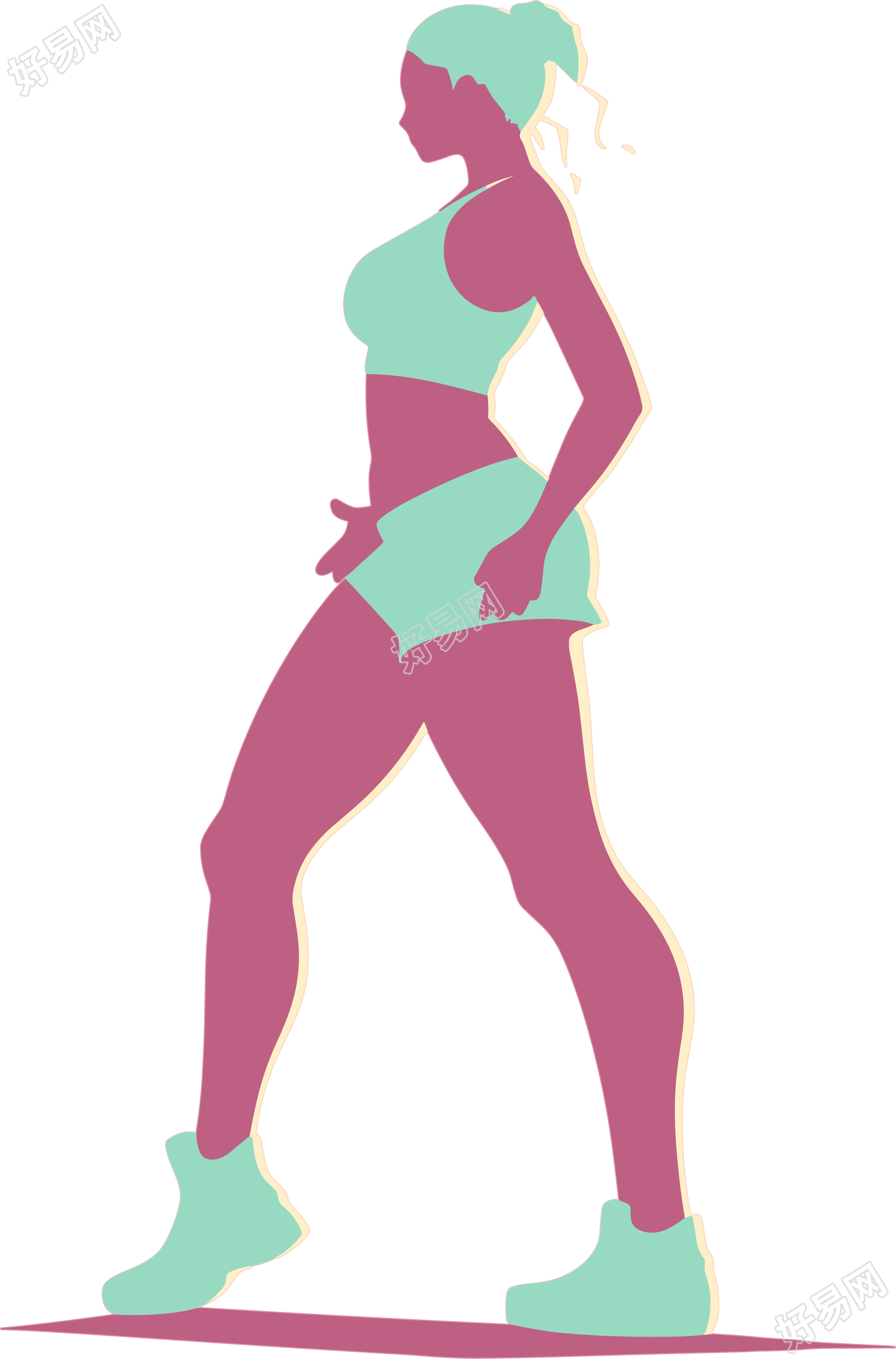 运动女生剪影创意设计插图