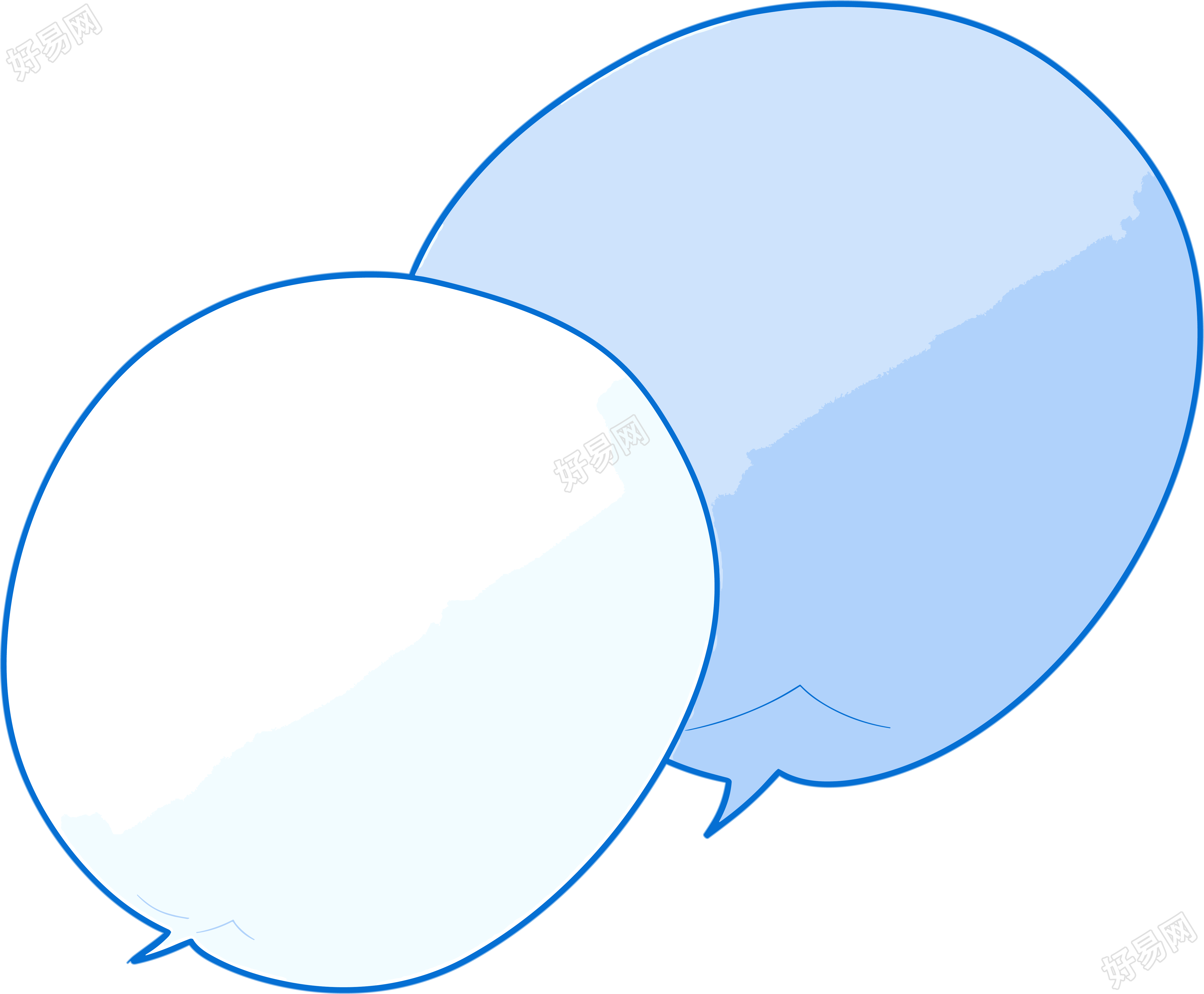 蓝色对话框插画设计元素