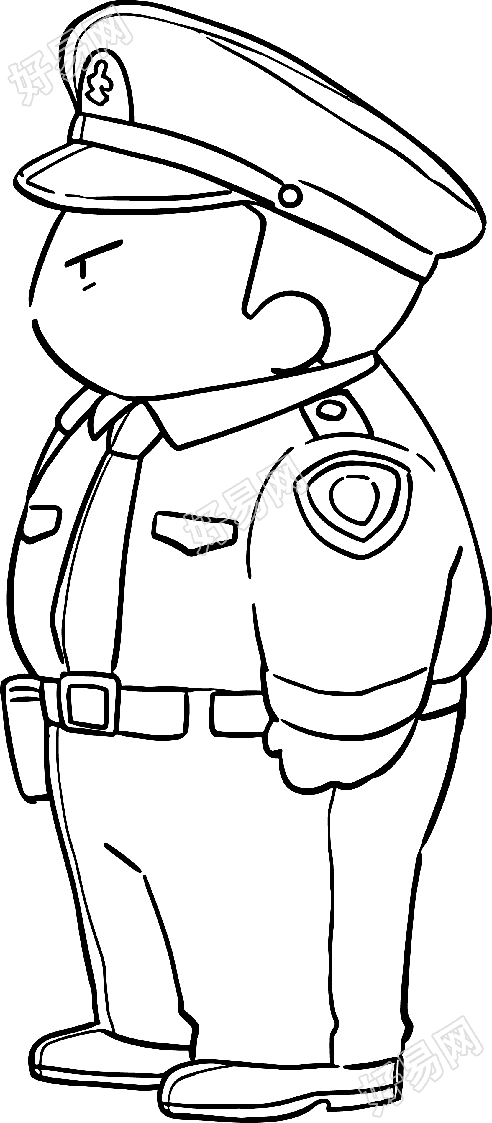 警察简笔画