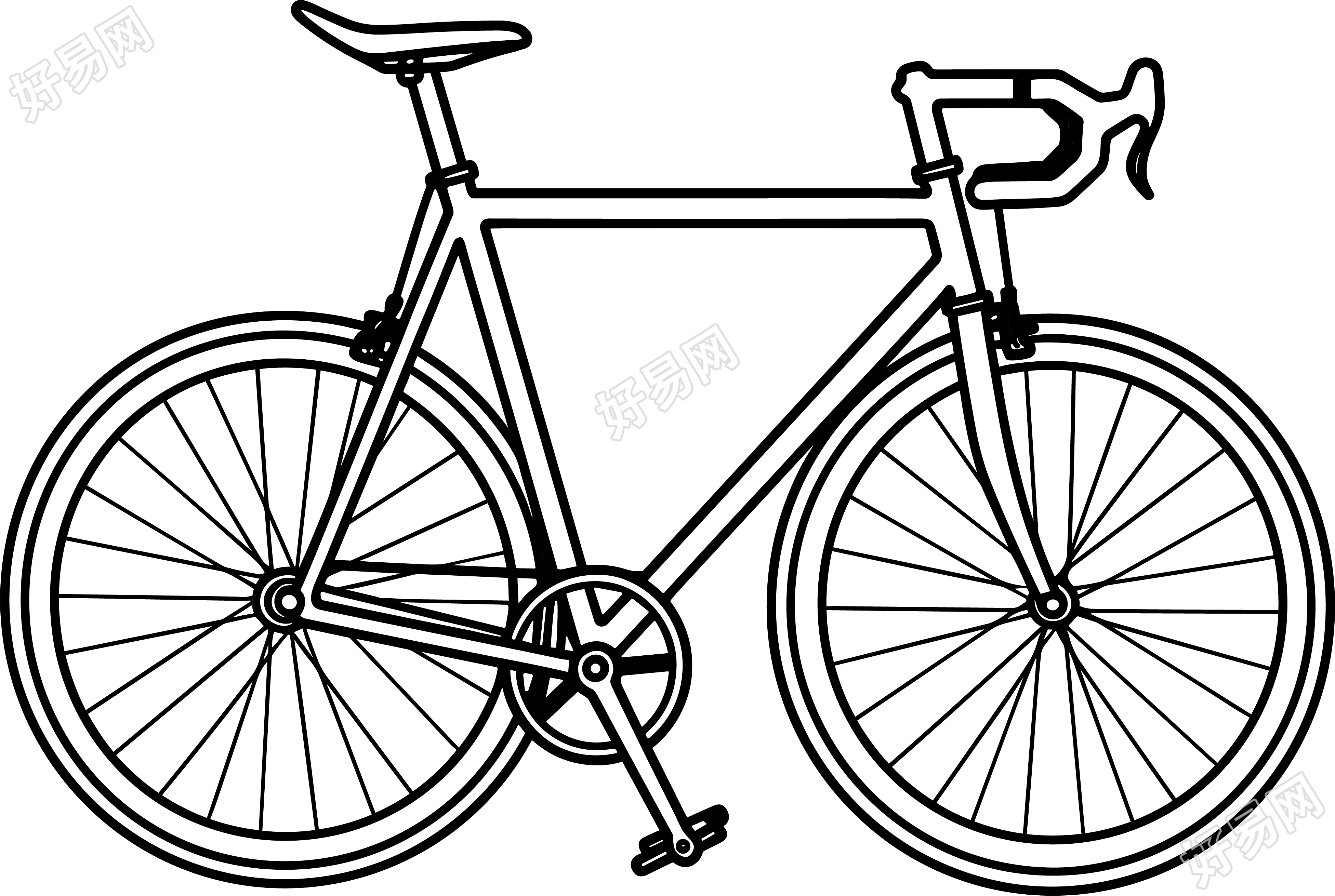 自行车简笔画