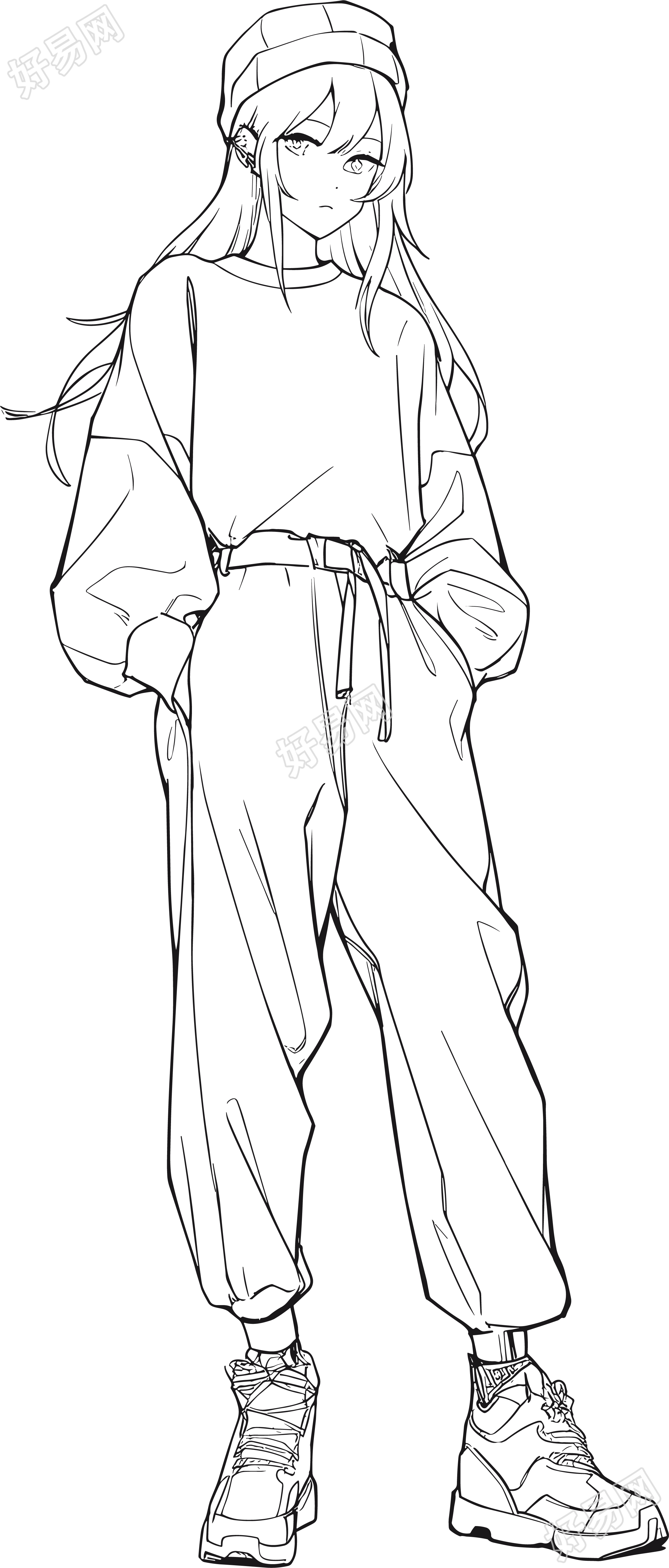 漫画女孩插画素材