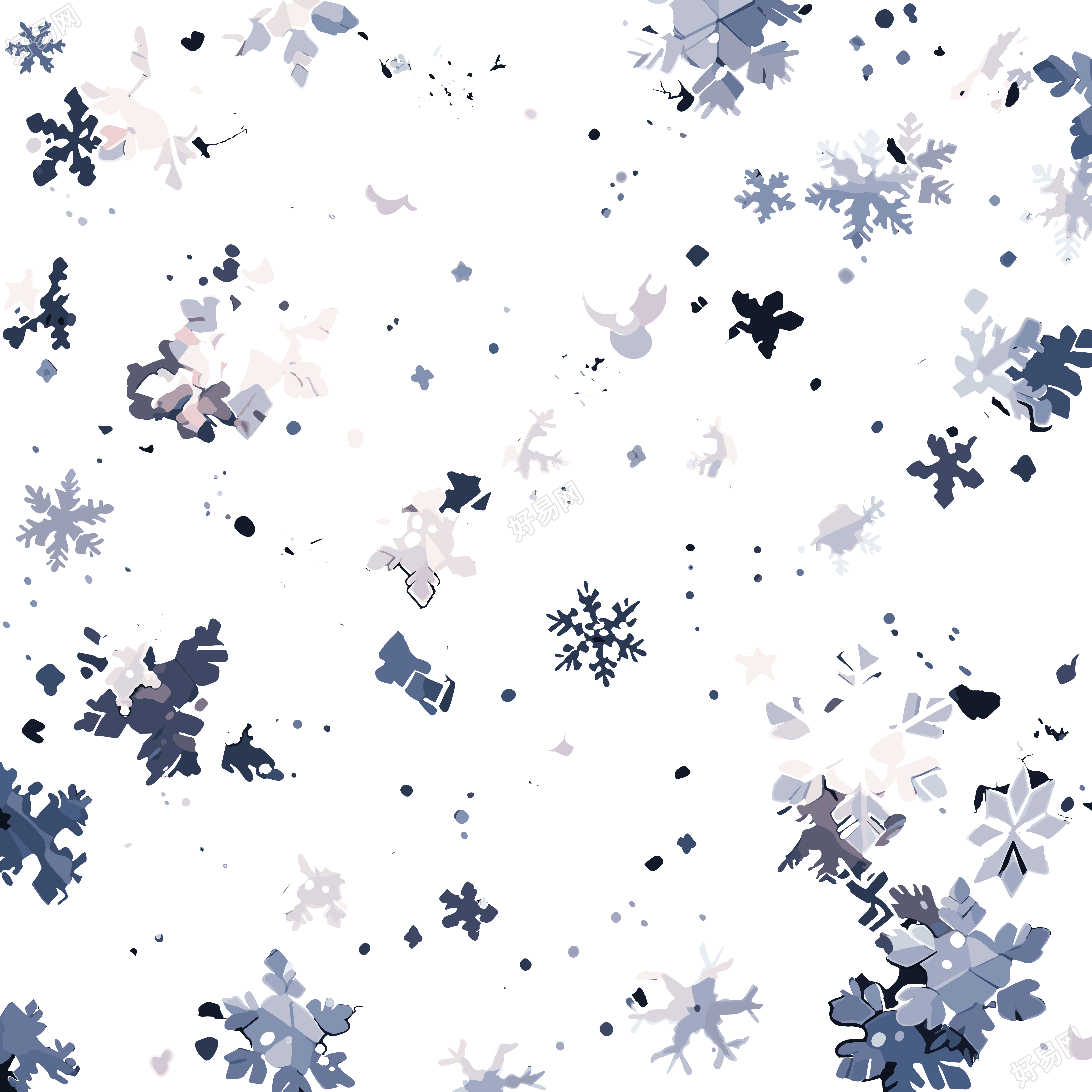 雪景雪花创意插图