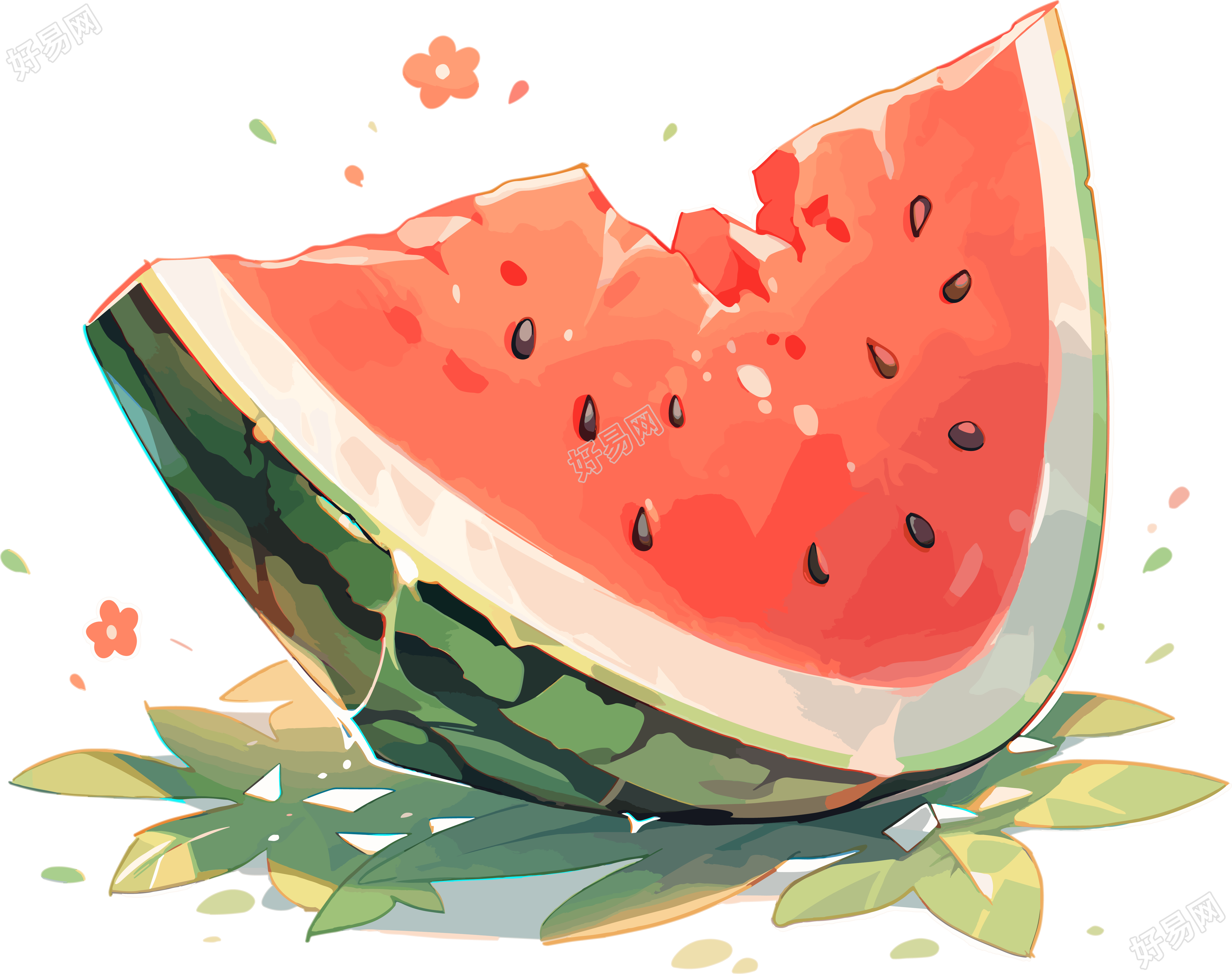 卡通西瓜插图
