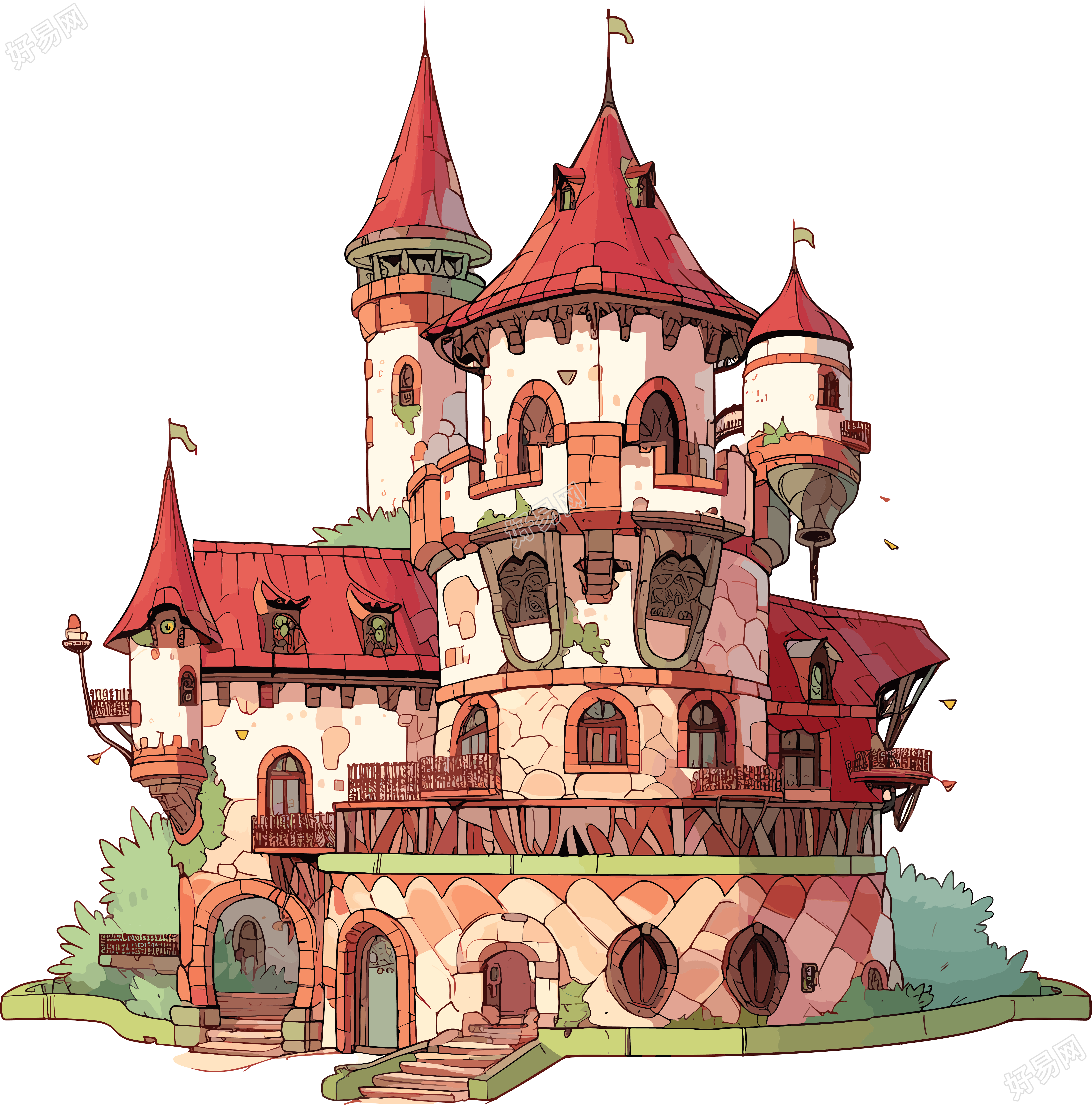 卡通城堡图形素材