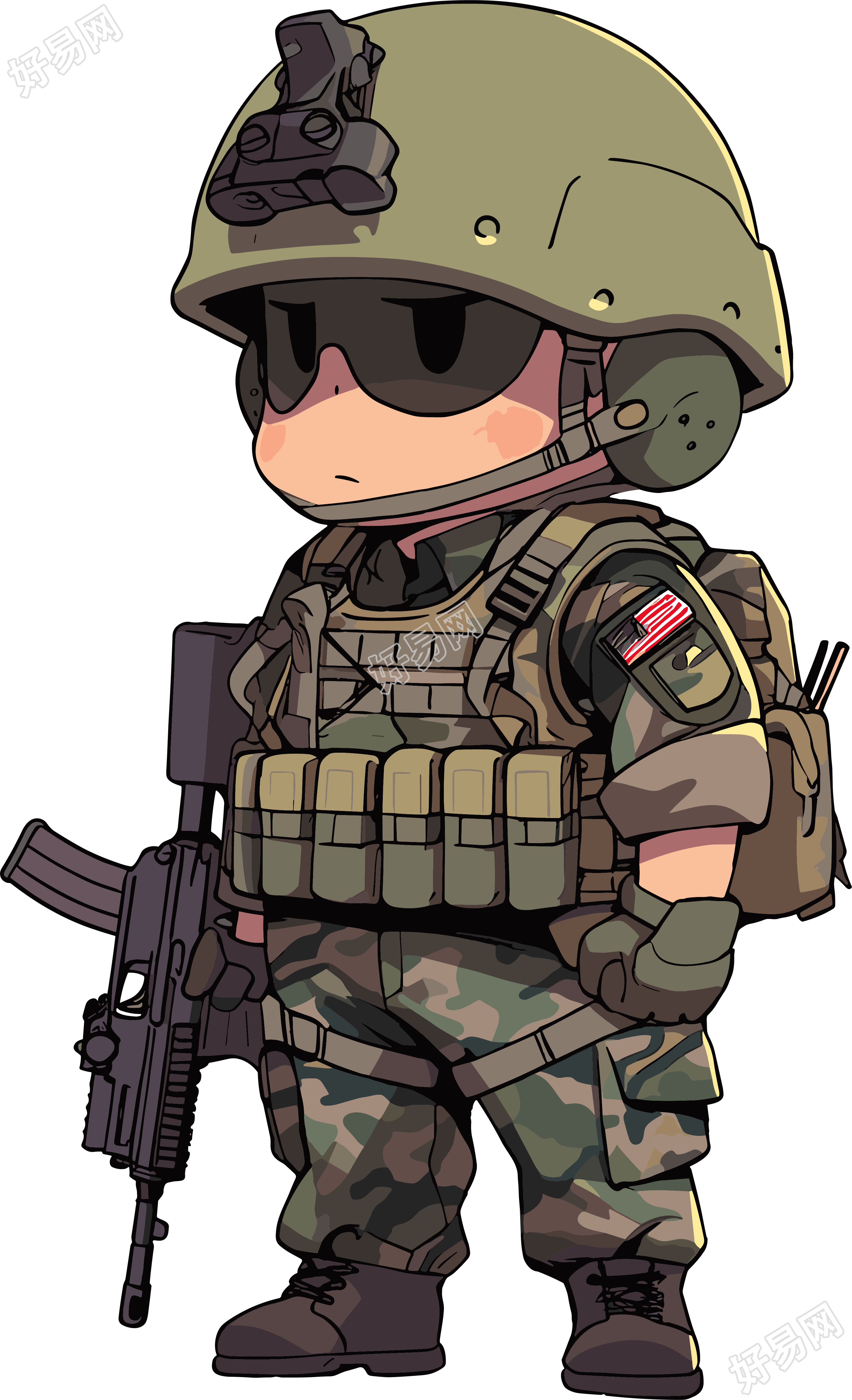 卡通士兵PNG图形素材