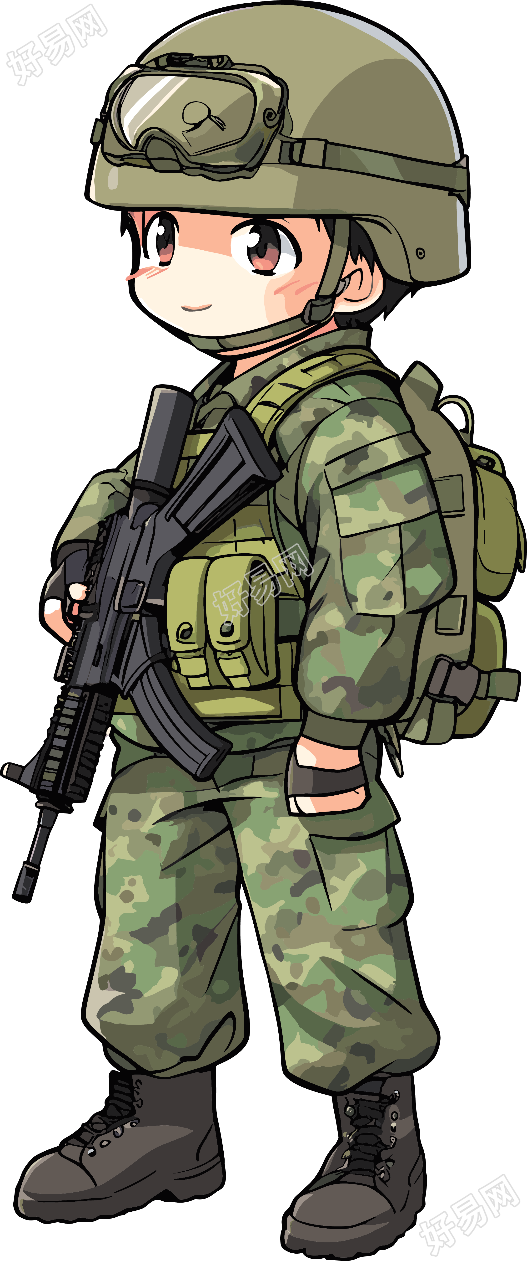 卡通士兵商业设计图形素材