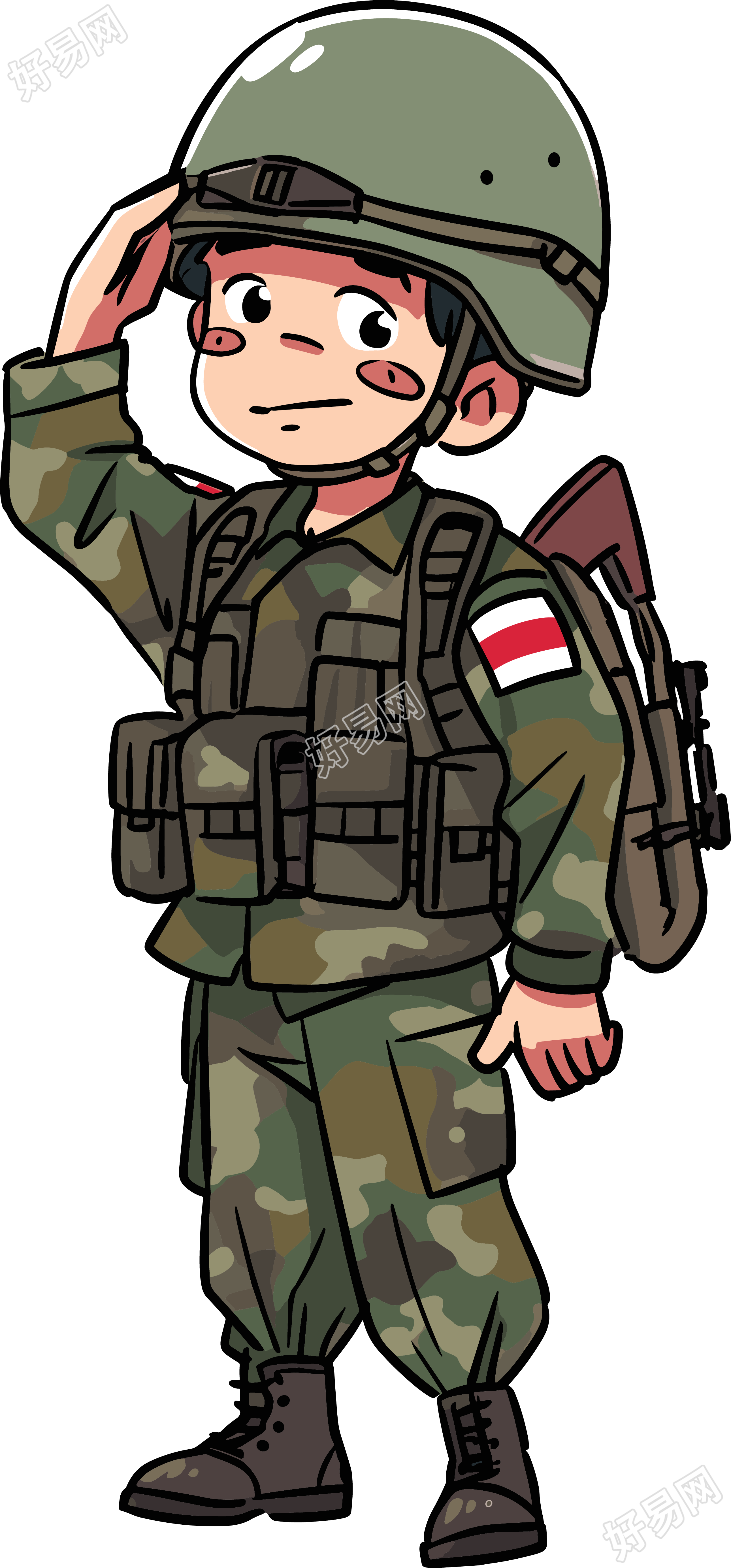 卡通士兵高清插画