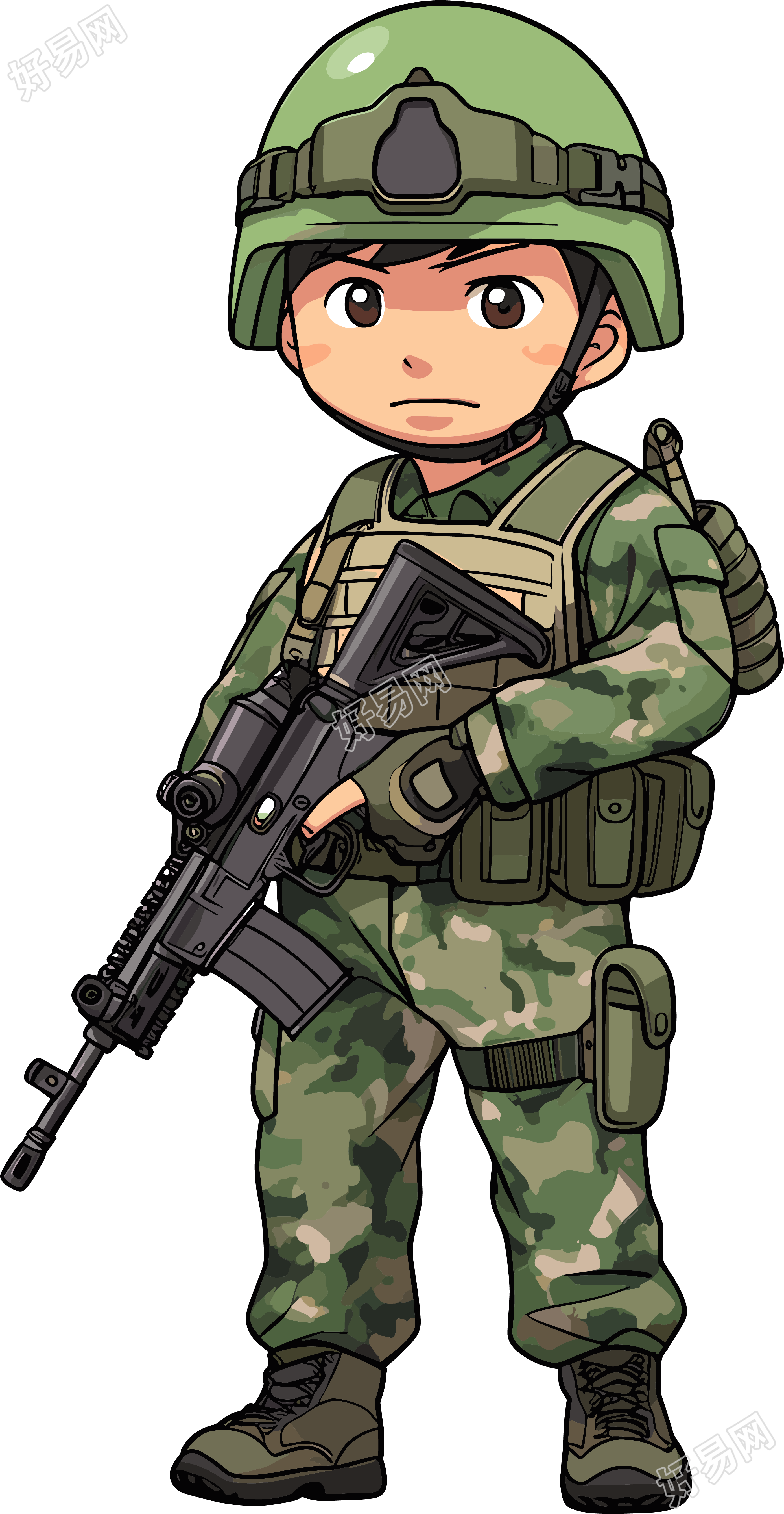 卡通士兵创意图形设计元素