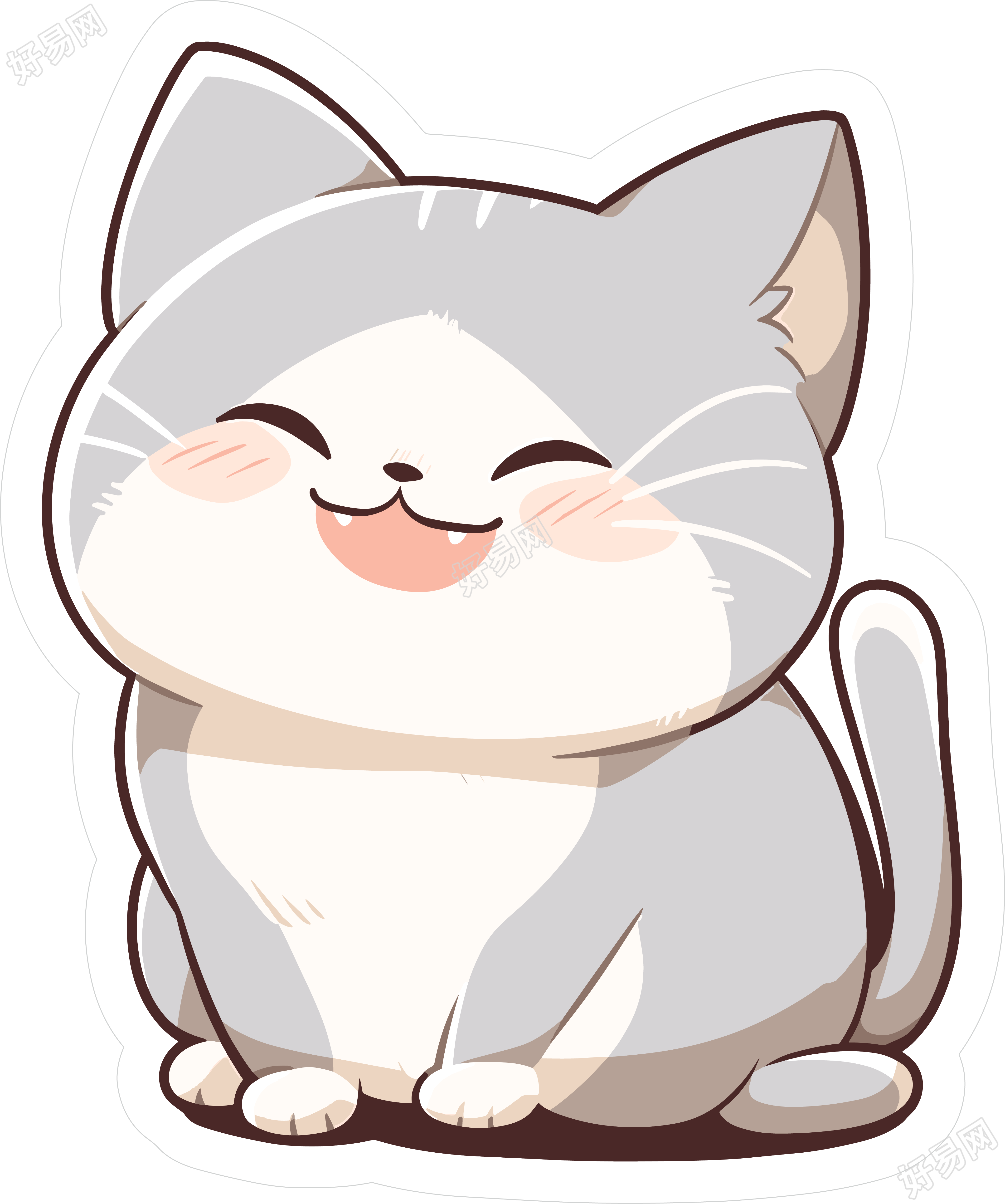 猫咪贴纸彩色素材