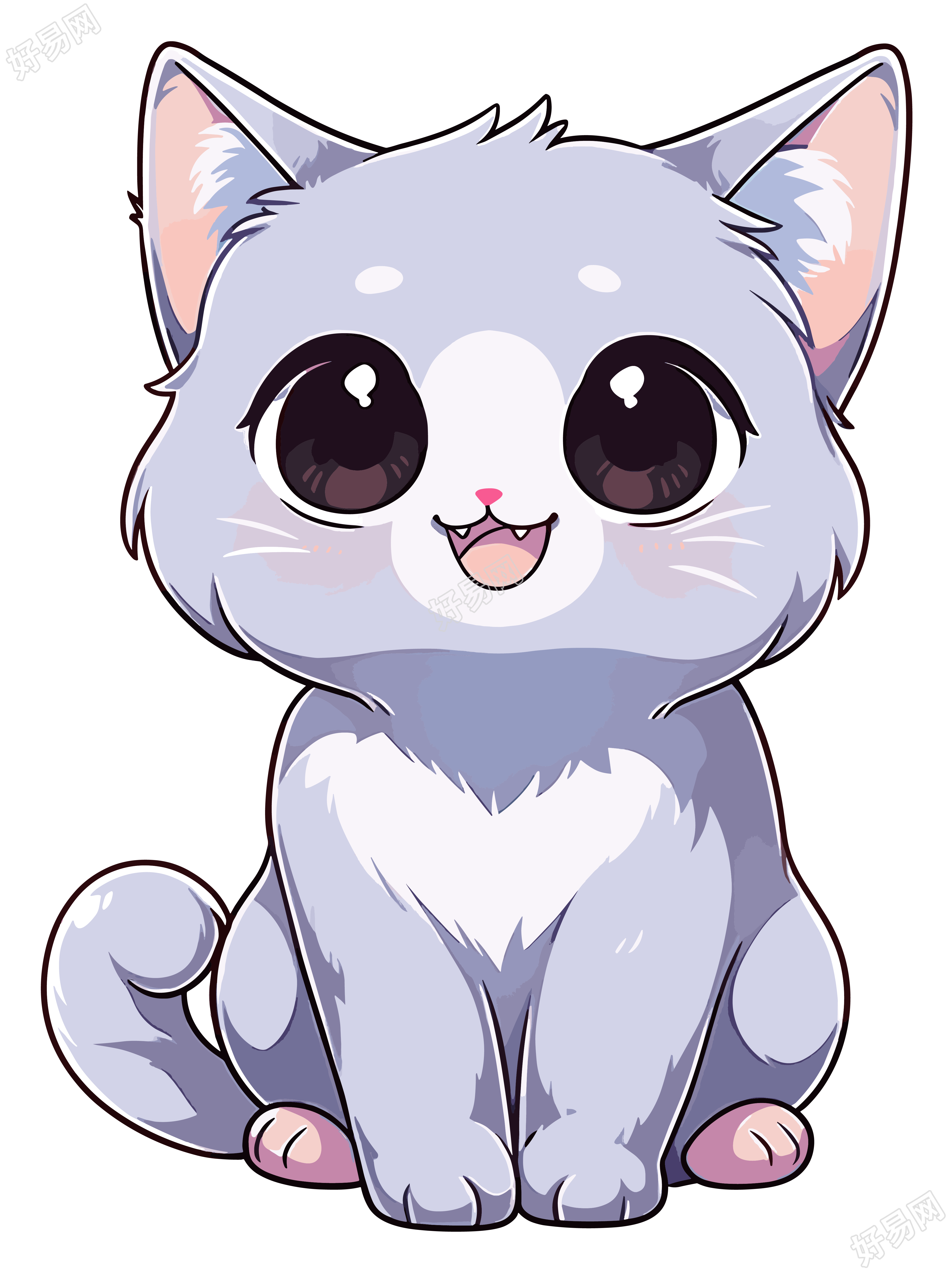 猫咪贴纸插图