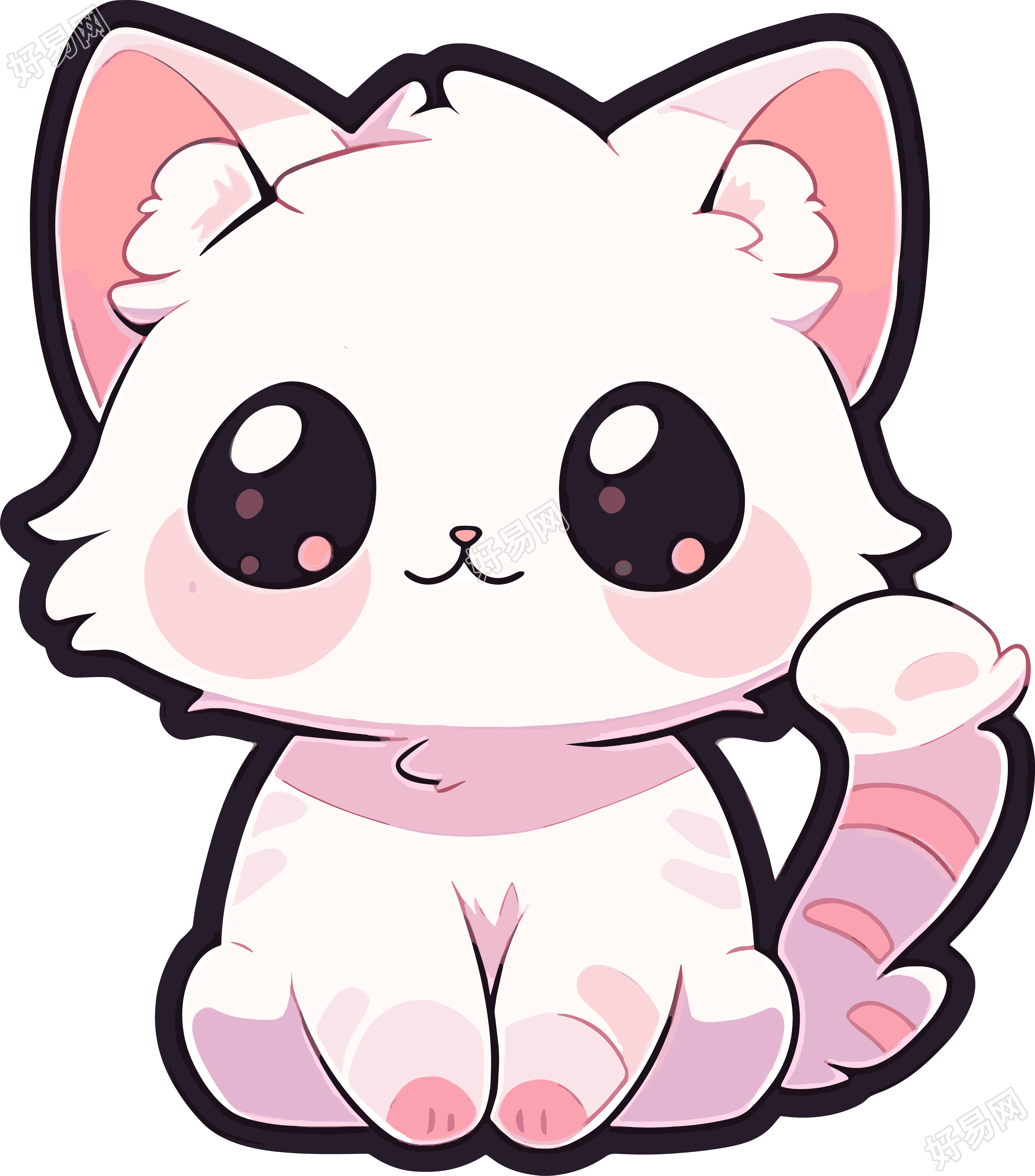 猫咪贴纸可爱素材