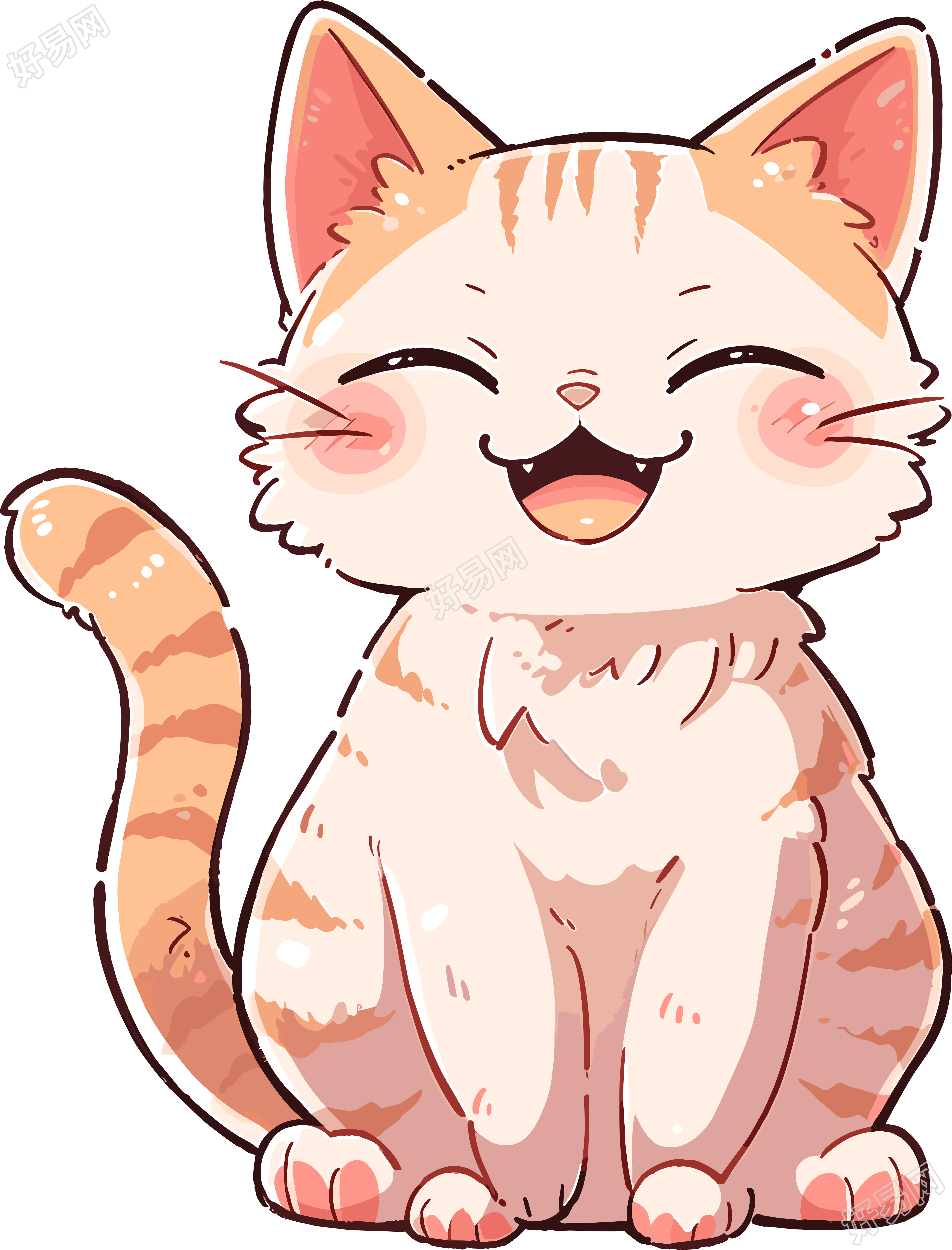 猫咪贴纸商业插画
