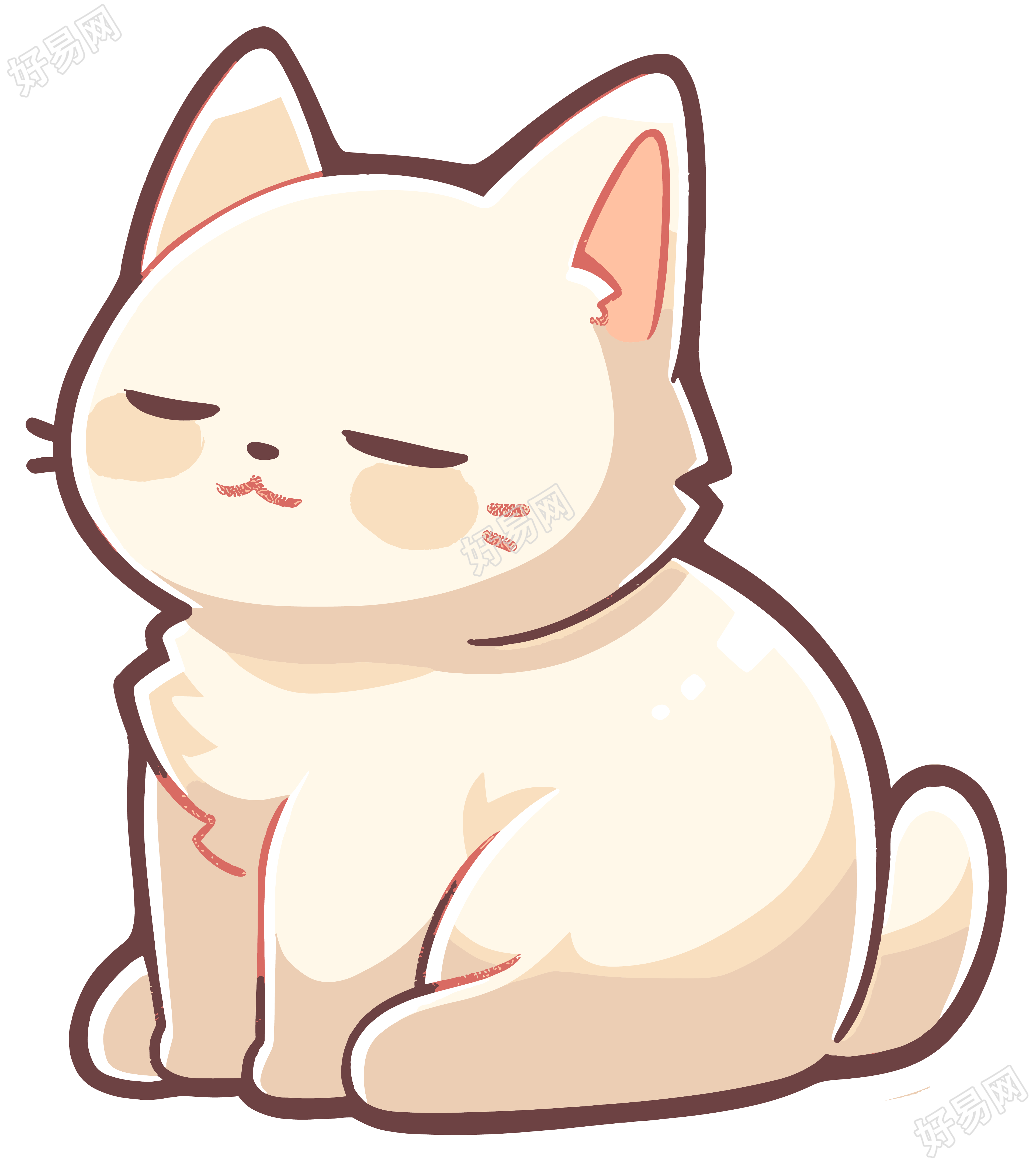猫咪贴纸可爱元素设计
